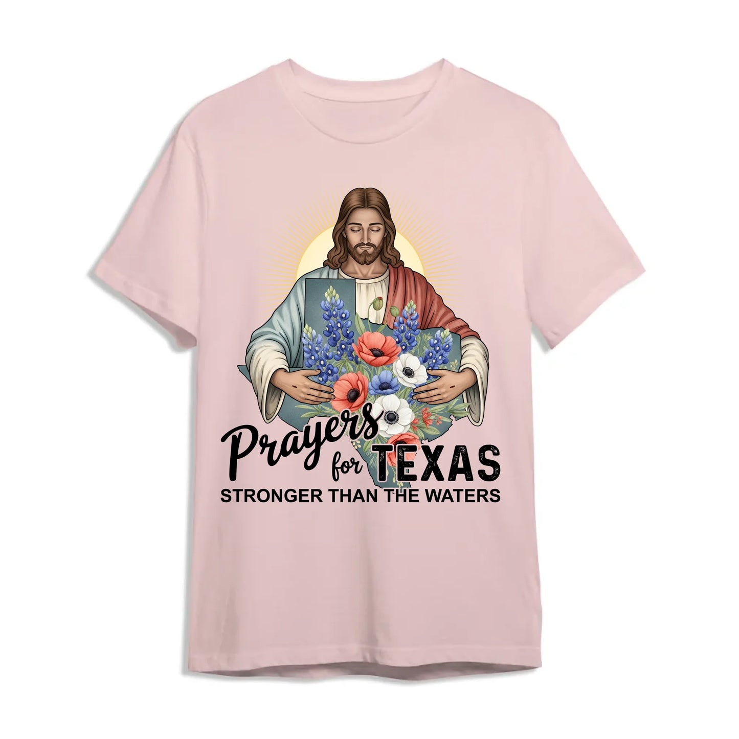 Jesus Watches Over Texas - Pray for Texas T-Shirt - Custom Choo