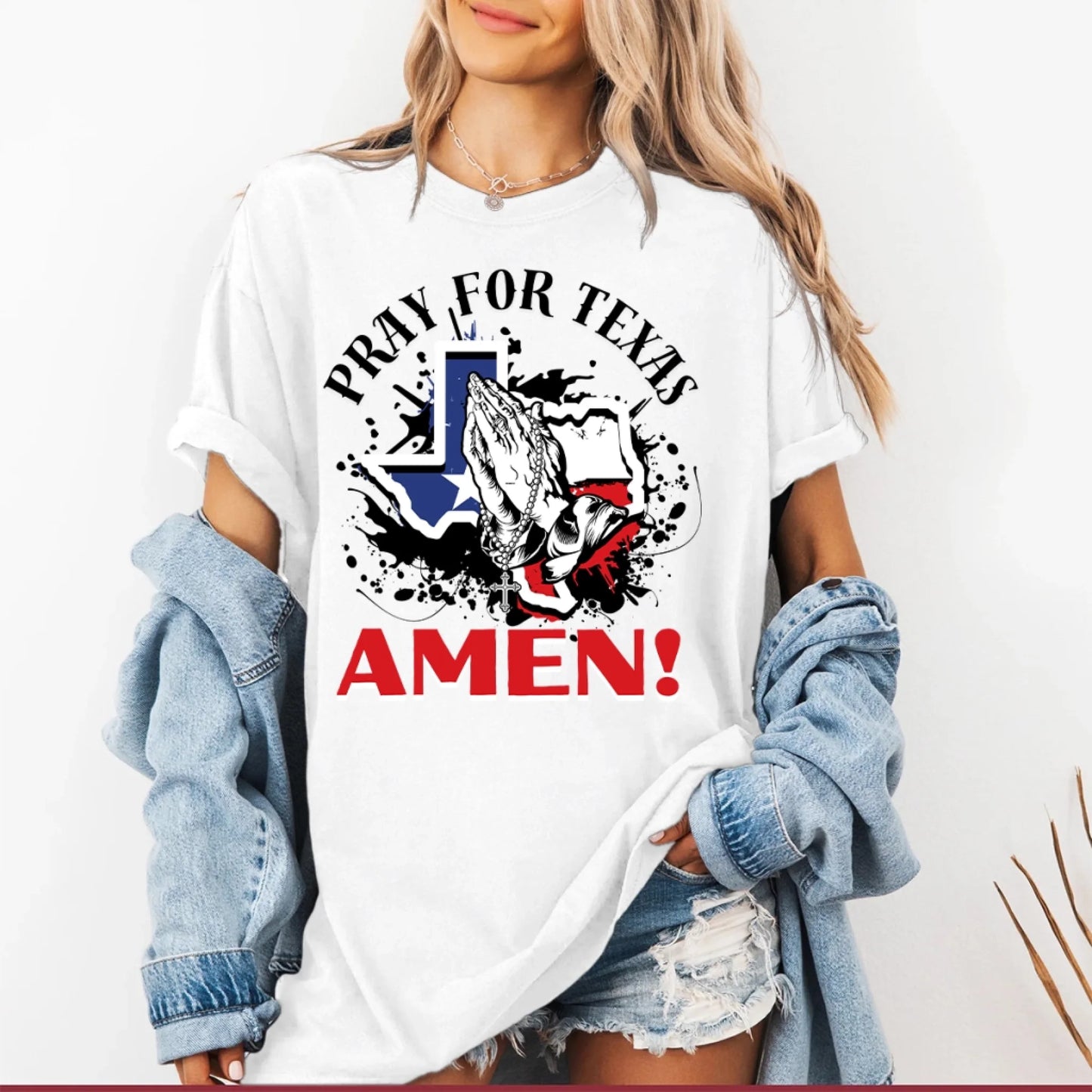 PRAY FOR TEXAS - AMEN, PRAY FOR TEXAS T-SHIRT - Custom Choo