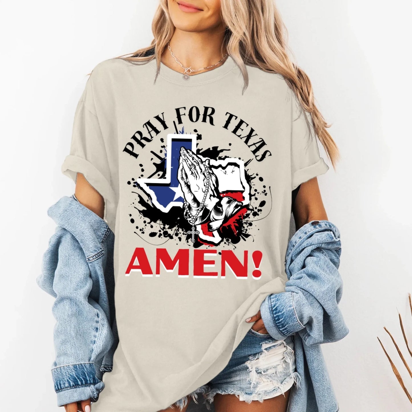 PRAY FOR TEXAS - AMEN, PRAY FOR TEXAS T-SHIRT - Custom Choo