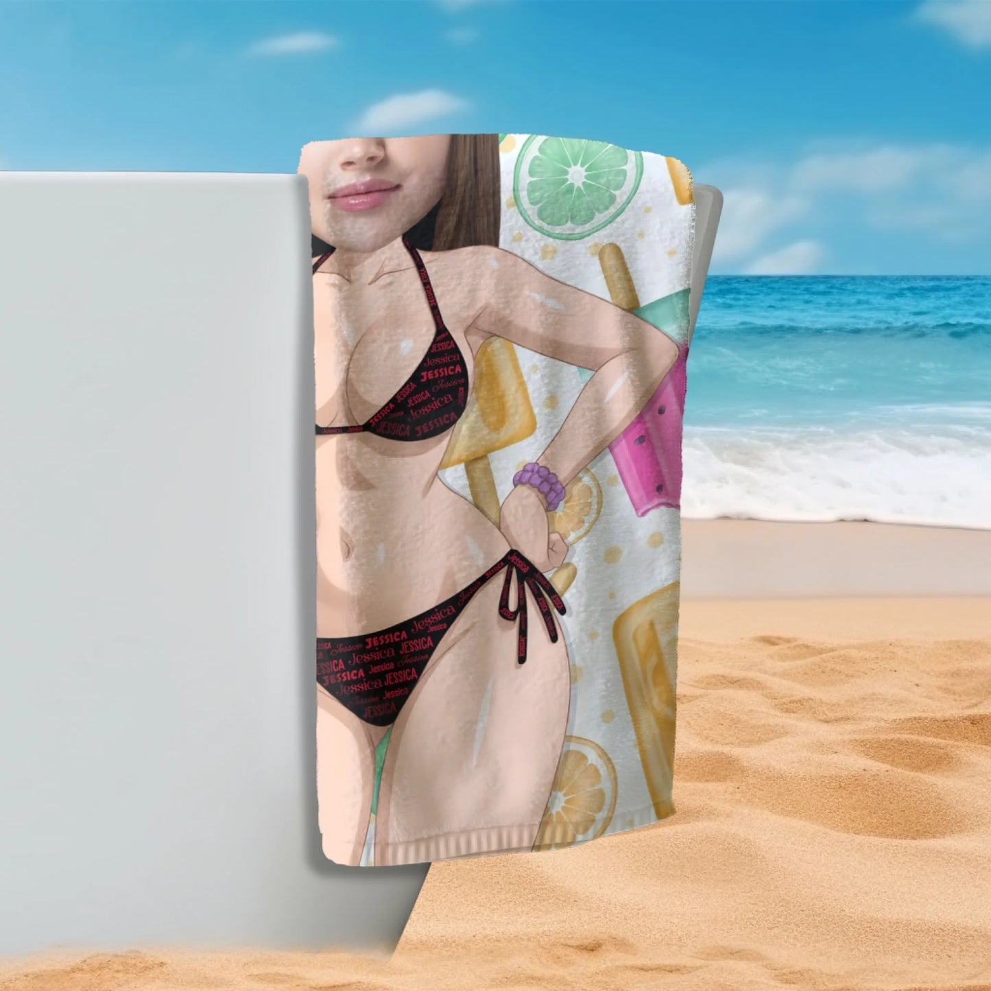 Personalized Funny Beach Towel – Custom Your Face & Name - Custom Choo