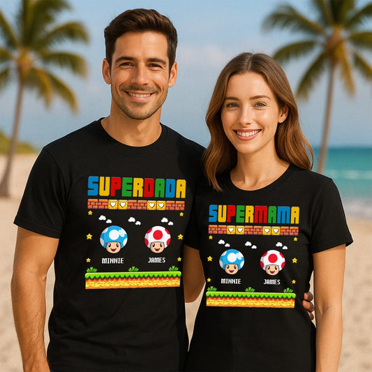 SupperMama Retro Gamer Tee - Personalized Name T-Shirt, Custom Choo