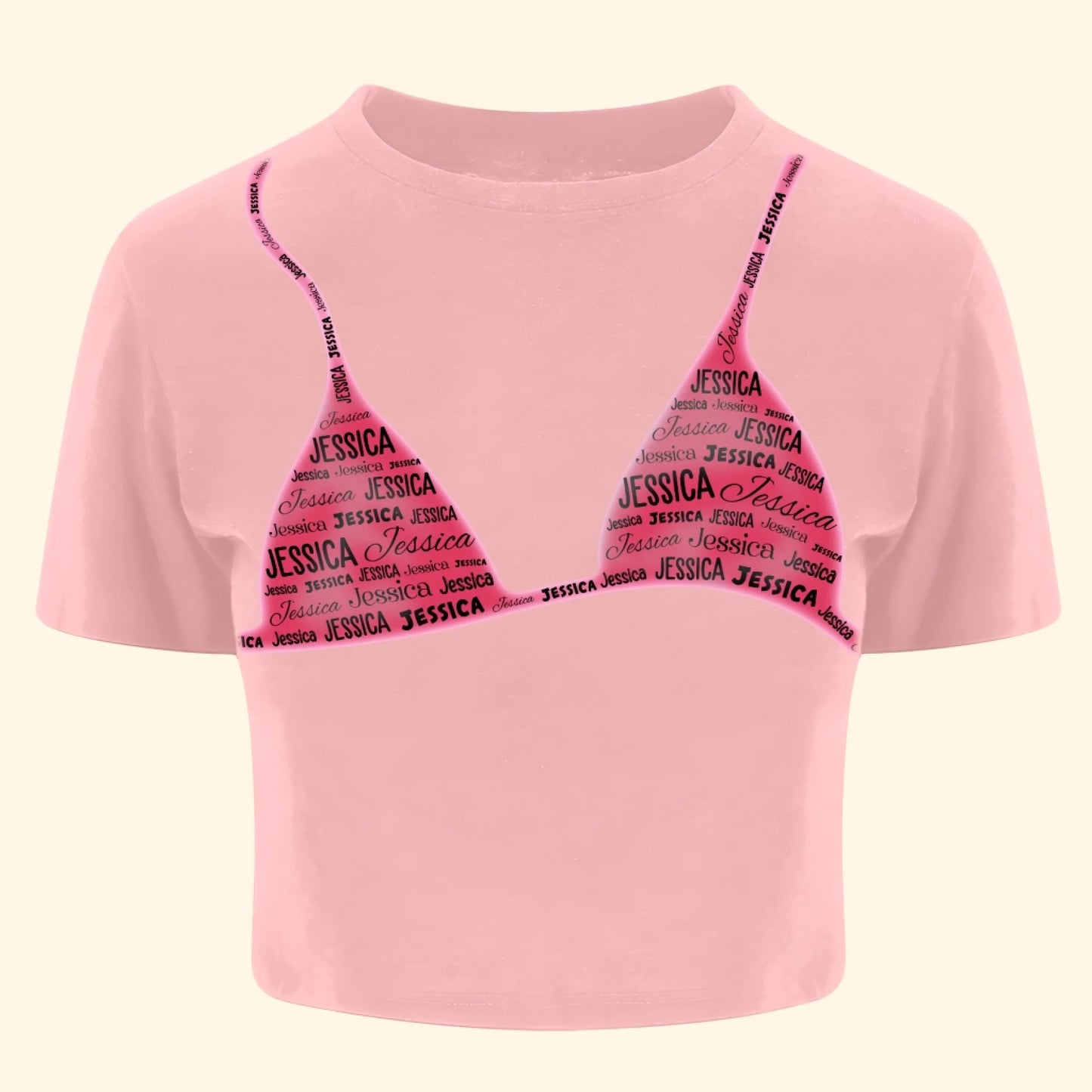 Custom Name Baby Tee – Y2K Vibes with Bra Illusion Print - Custom Choo