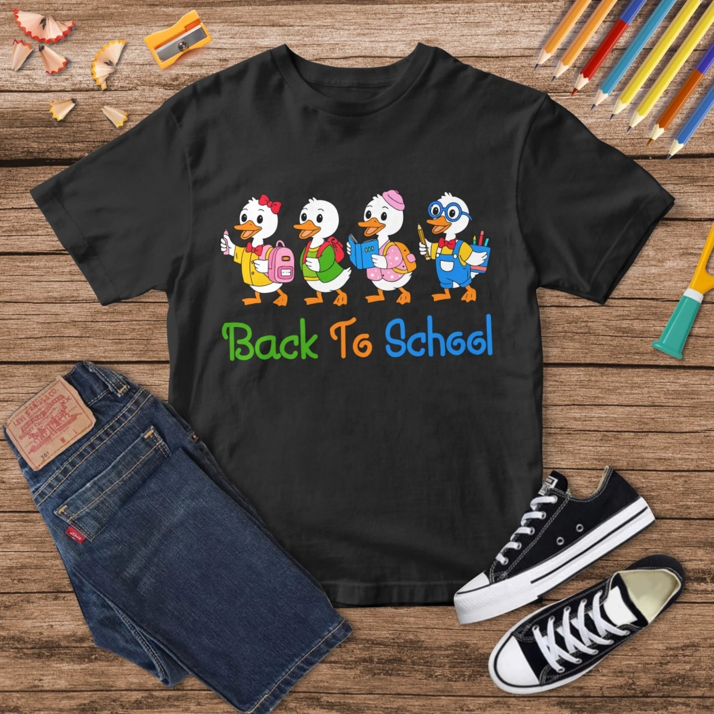 Back to School Baby Duck T-Shirt – Cute Tee for Kids - Custom Choo