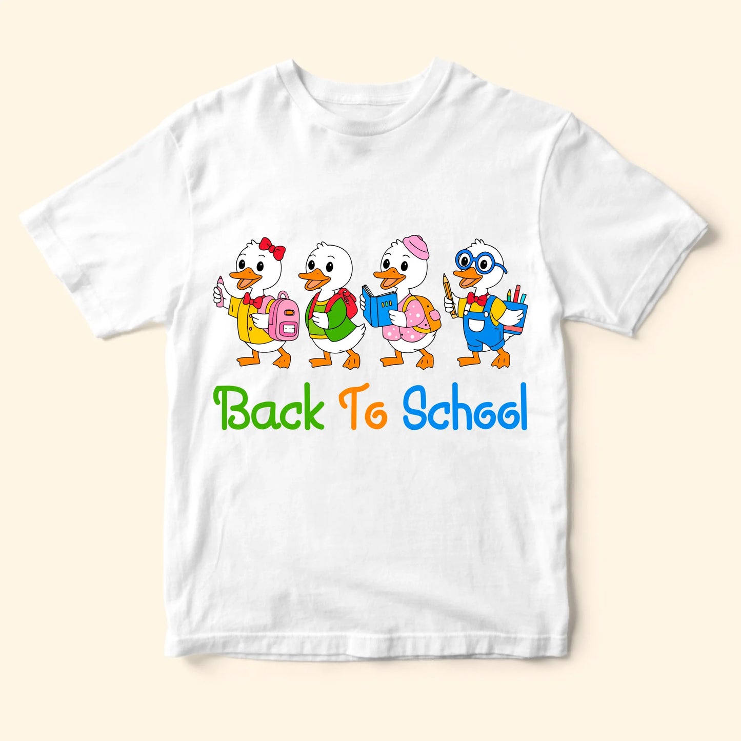 Back to School Baby Duck T-Shirt – Cute Tee for Kids - Custom Choo