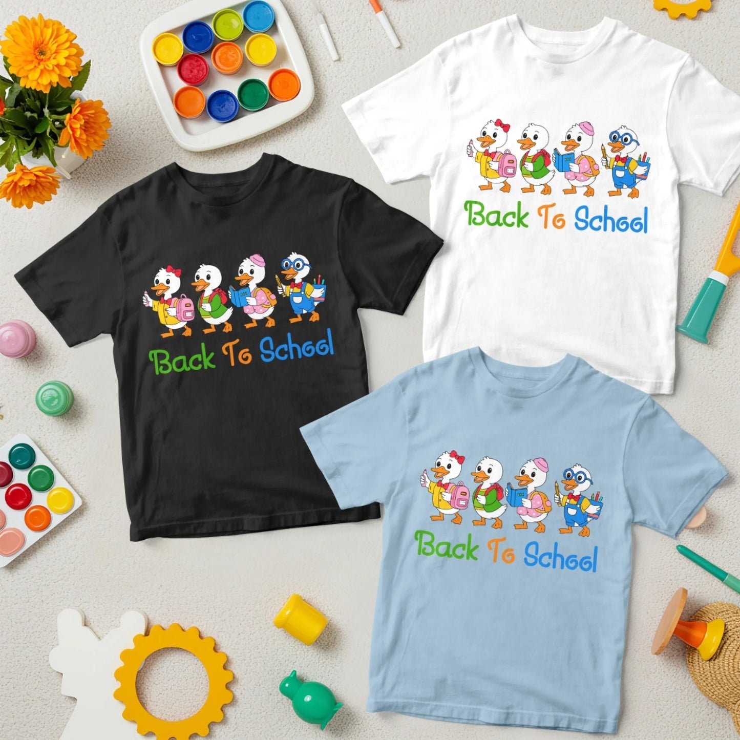 Back to School Baby Duck T-Shirt – Cute Tee for Kids - Custom Choo