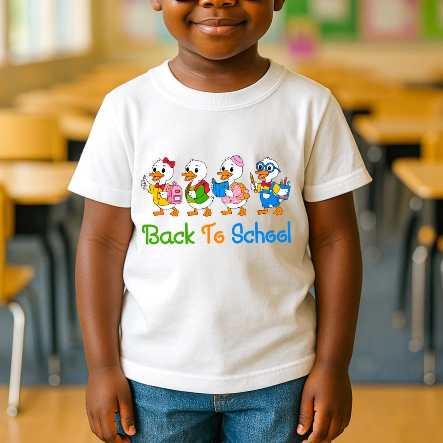 Back to School Baby Duck T-Shirt – Cute Tee for Kids - Custom Choo