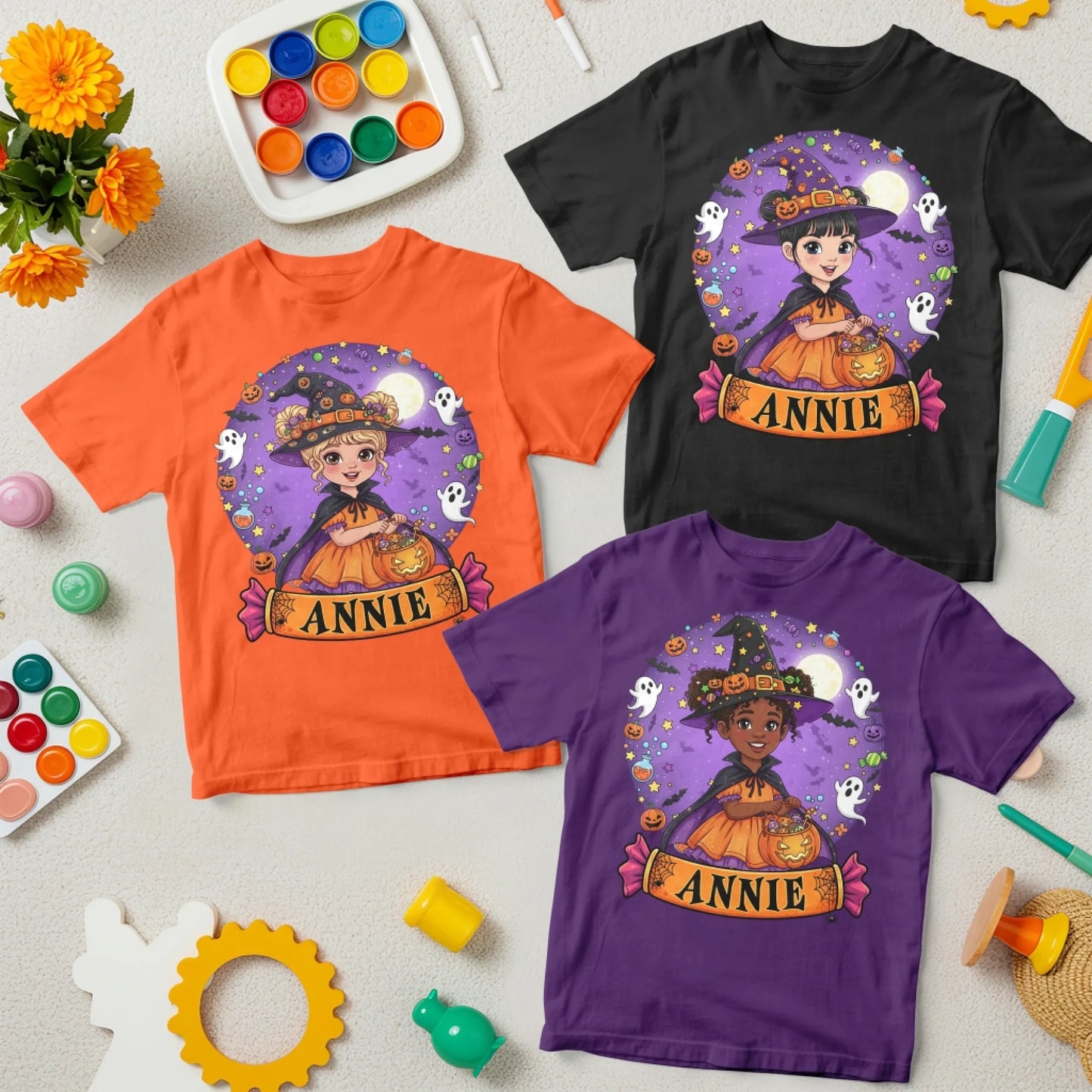 Cutest Little Witch – Personalized Kid’s Name Halloween Shirt - Custom Choo