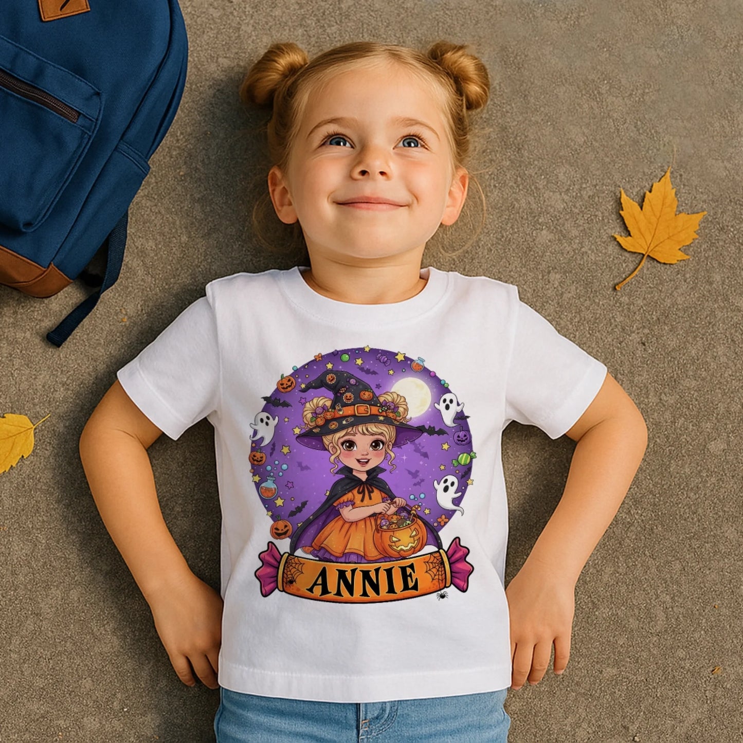 Cutest Little Witch – Personalized Kid’s Name Halloween Shirt - Custom Choo