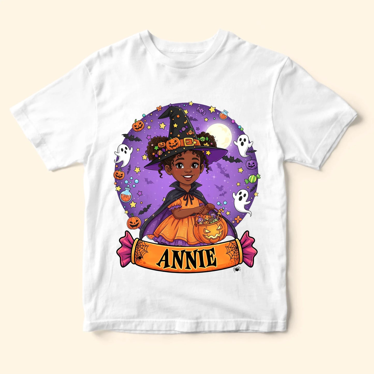 Cutest Little Witch – Personalized Kid’s Name Halloween Shirt - Custom Choo