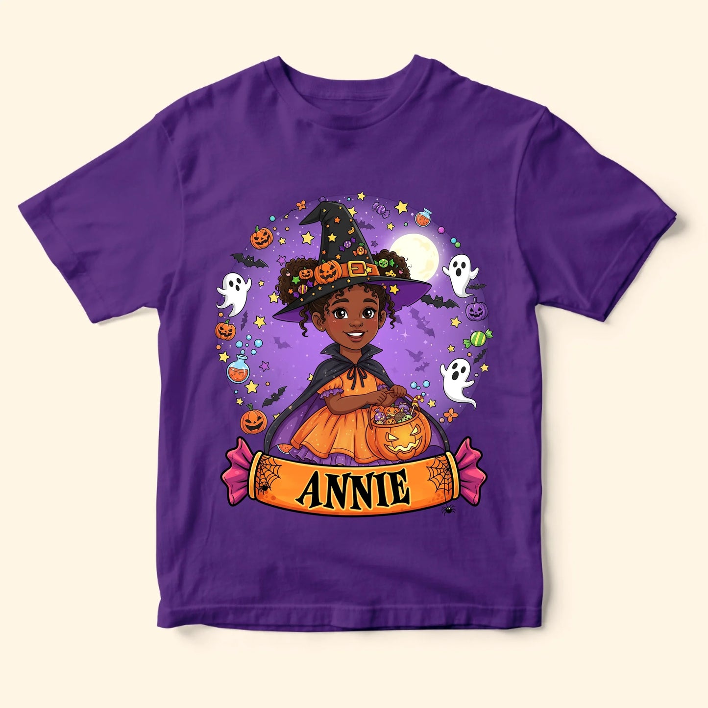 Cutest Little Witch – Personalized Kid’s Name Halloween Shirt - Custom Choo