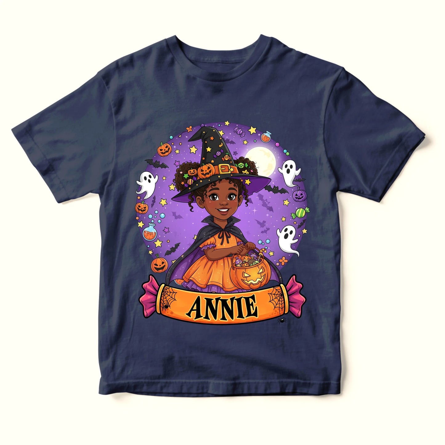 Cutest Little Witch – Personalized Kid’s Name Halloween Shirt - Custom Choo