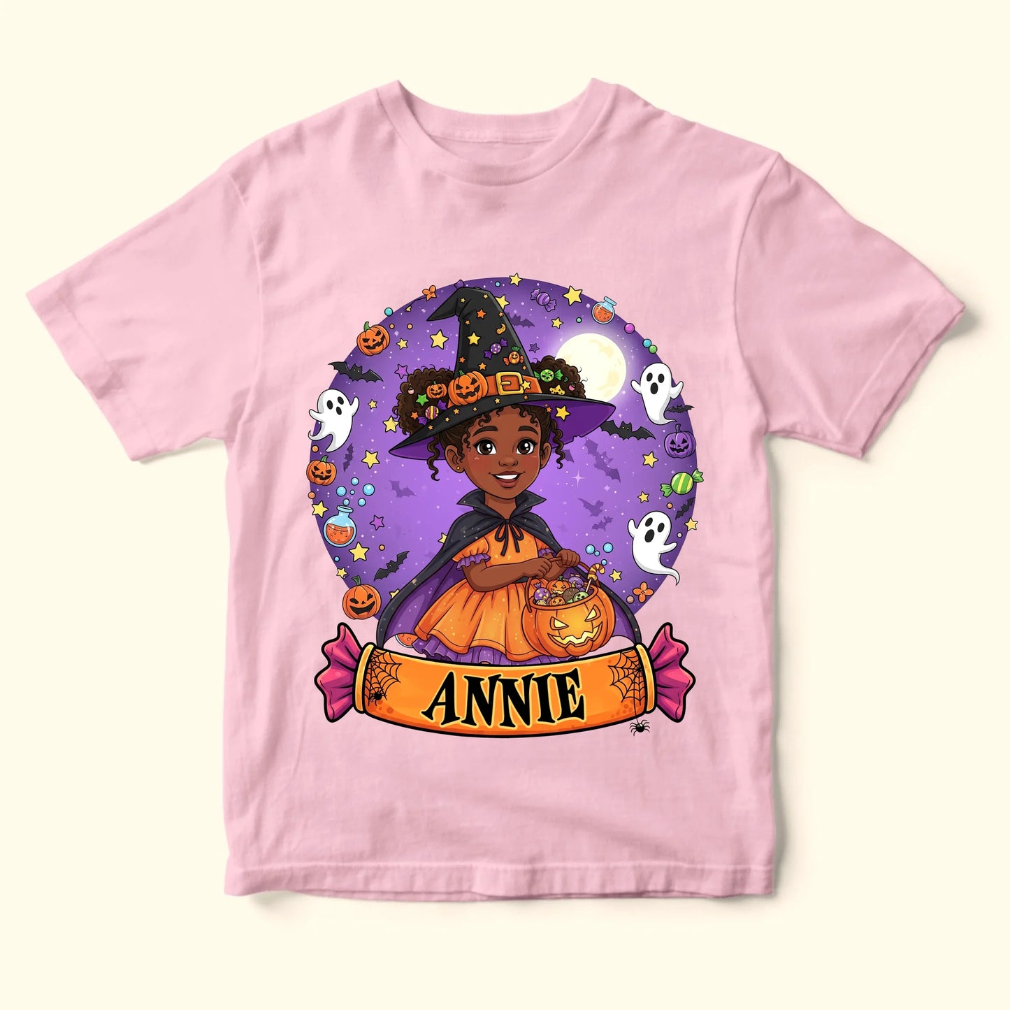 Cutest Little Witch – Personalized Kid’s Name Halloween Shirt - Custom Choo