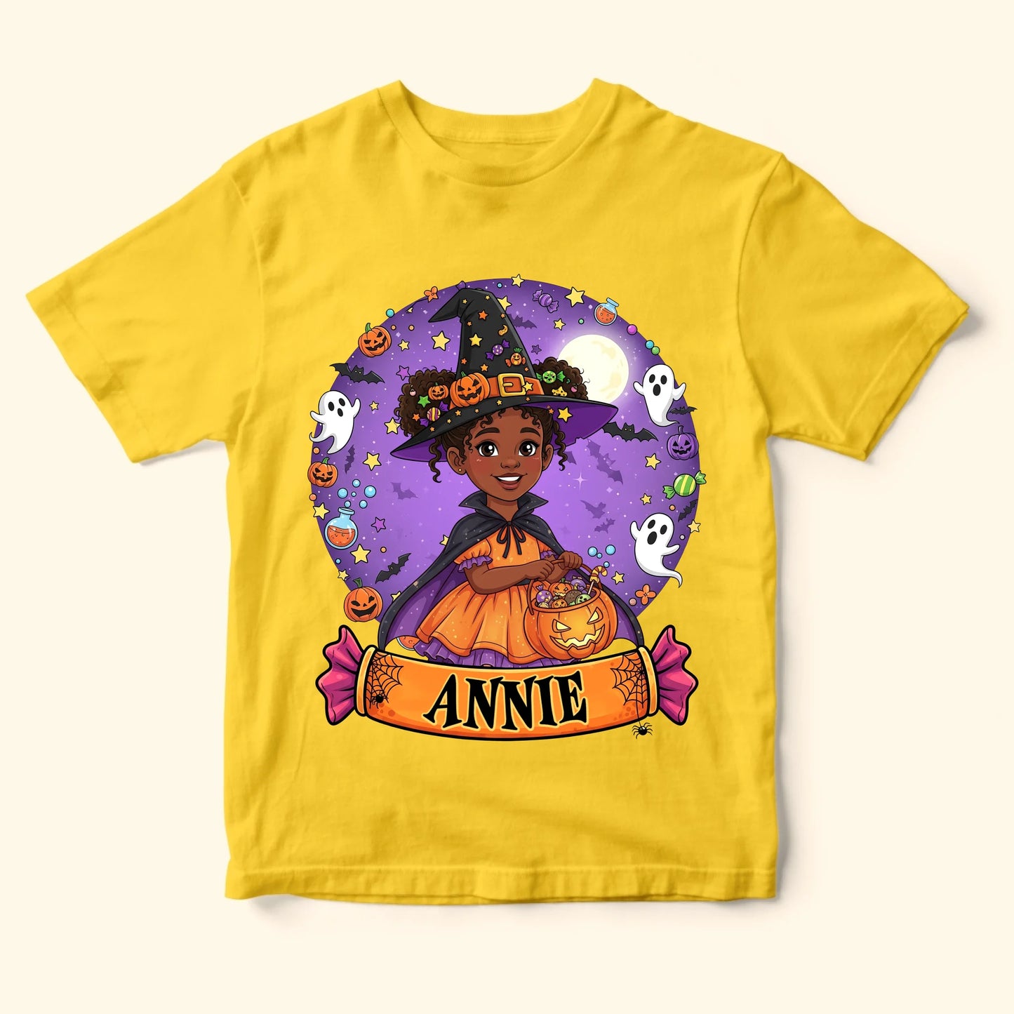 Cutest Little Witch – Personalized Kid’s Name Halloween Shirt - Custom Choo