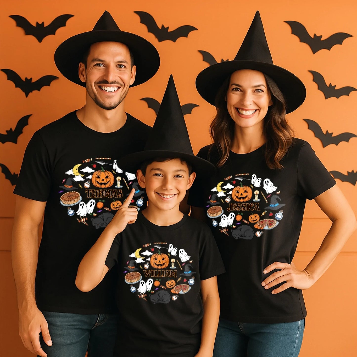 Matching Halloween Shirts – Custom Names for Your Family - Custom Choo