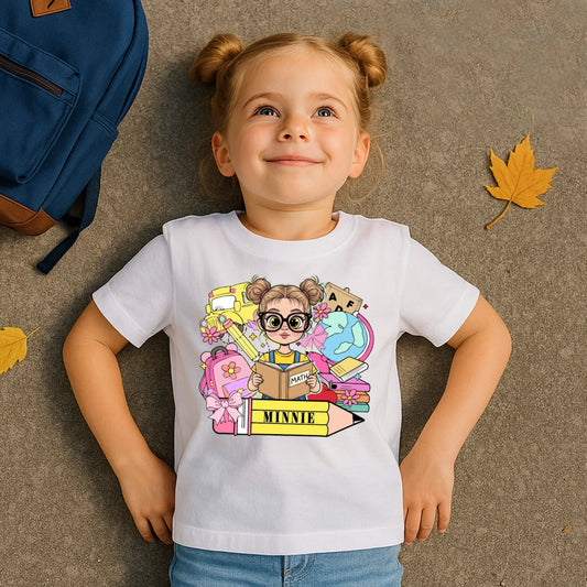 Back To School Ouffit Girl - Custom Kid's Name, Custom Choo