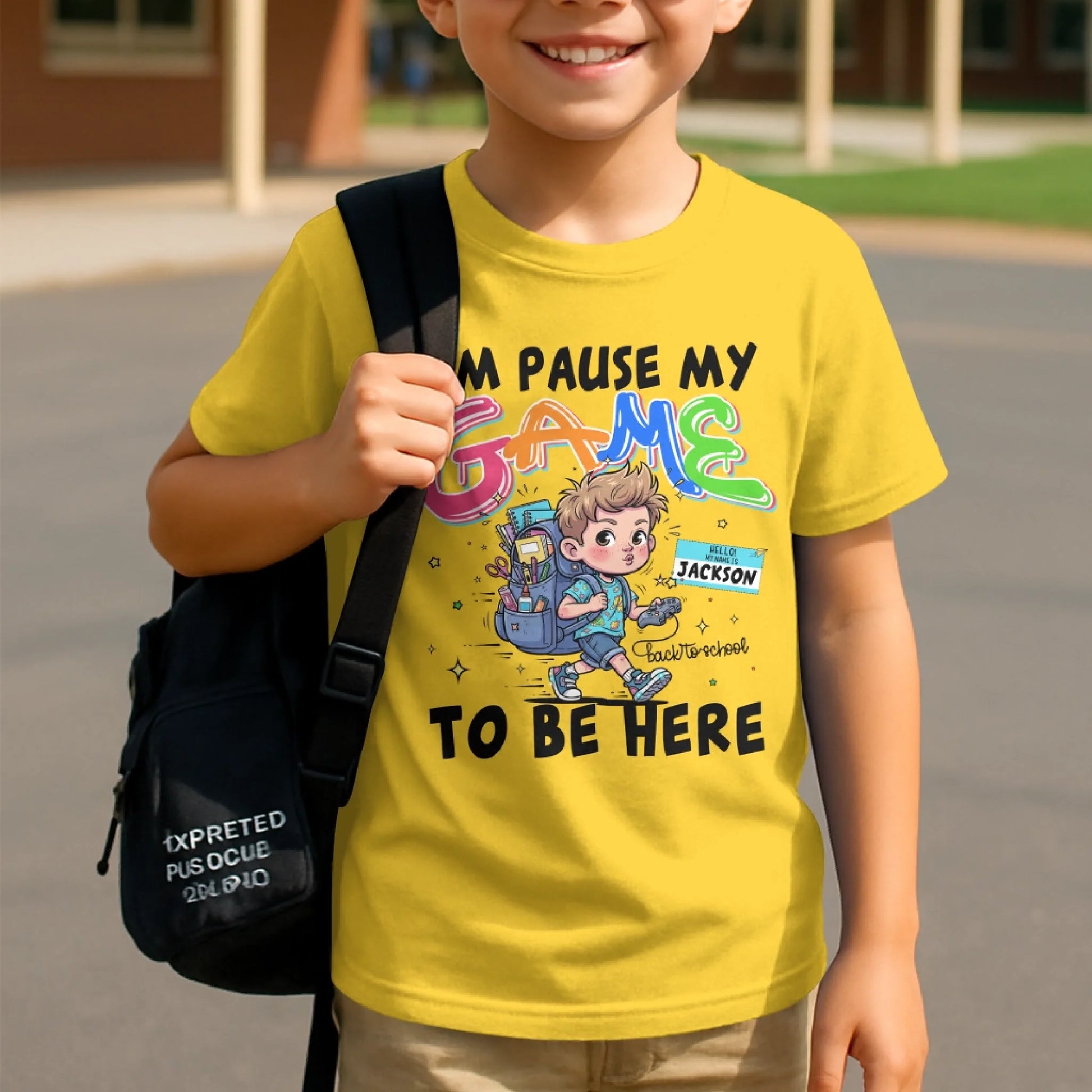 I'm Pause My Game To Be Here - Custom Kid's Name, Custom Choo