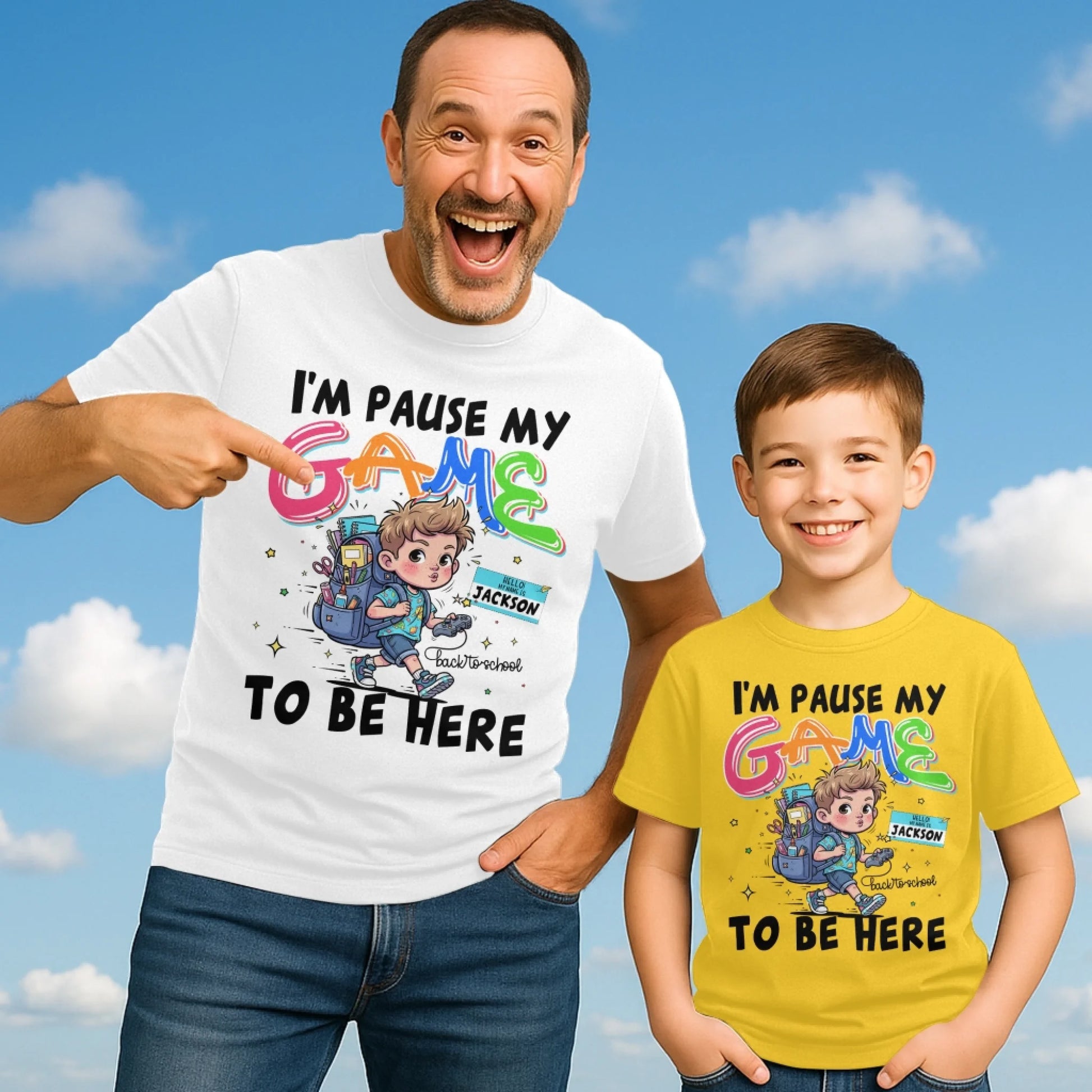 I'm Pause My Game To Be Here - Custom Kid's Name, Custom Choo