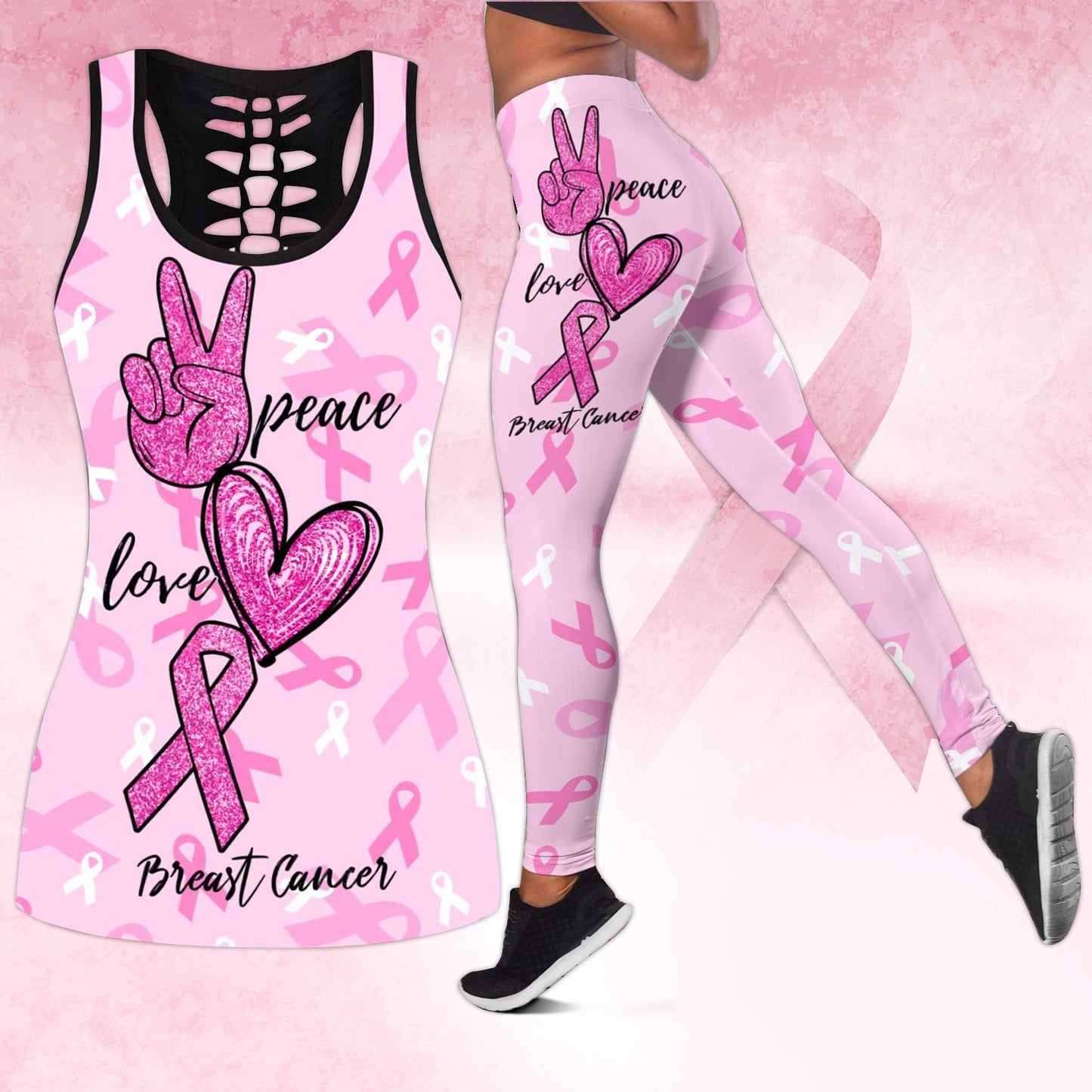 Peace Love Breast Cancer Combo Tank + Legging