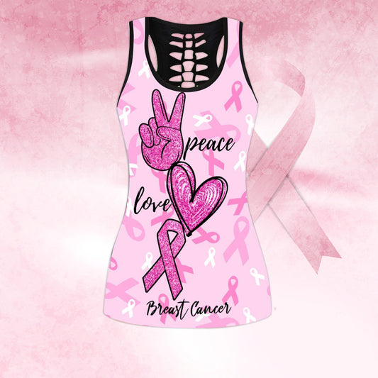 Peace Love Breast Cancer Combo Tank + Legging, Custom Choo