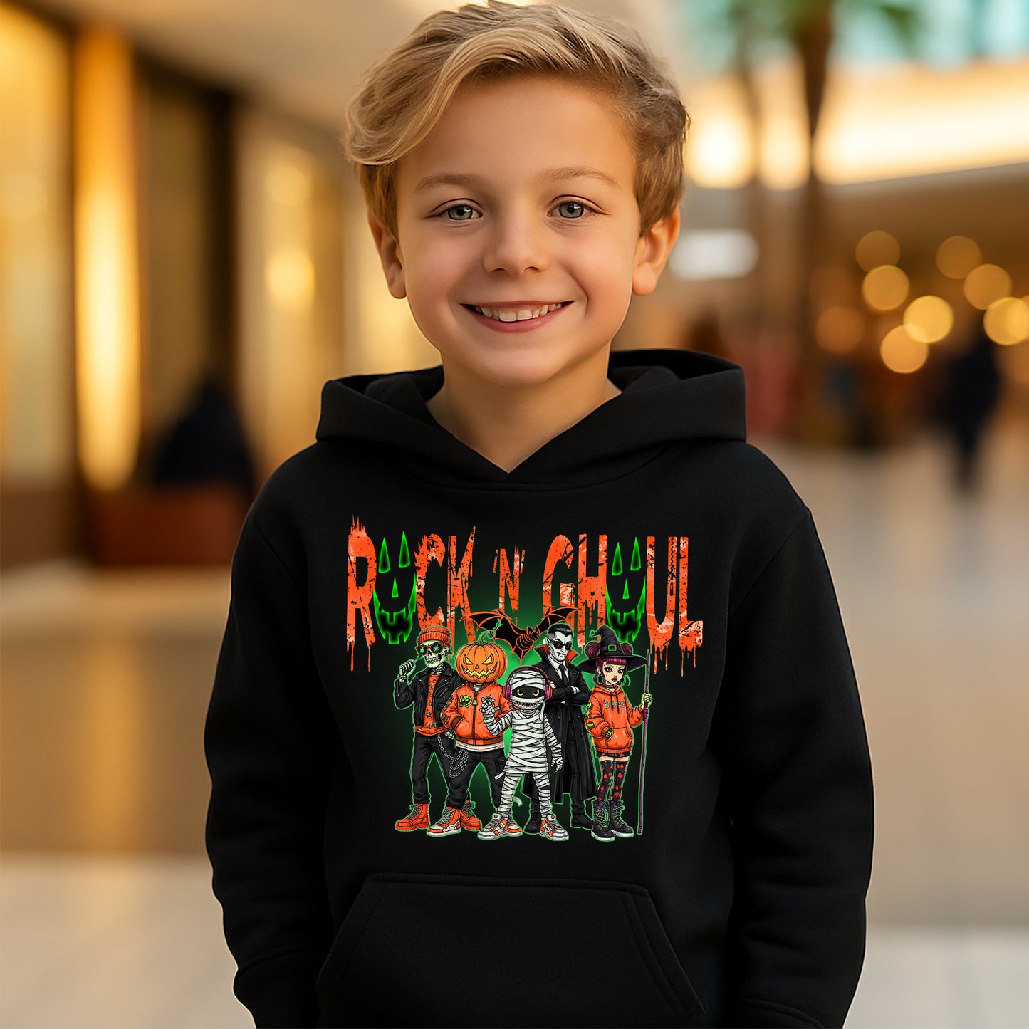 Rock 'N' Ghoul Tee - Rock Band Halloween Youth Hoodie Kid