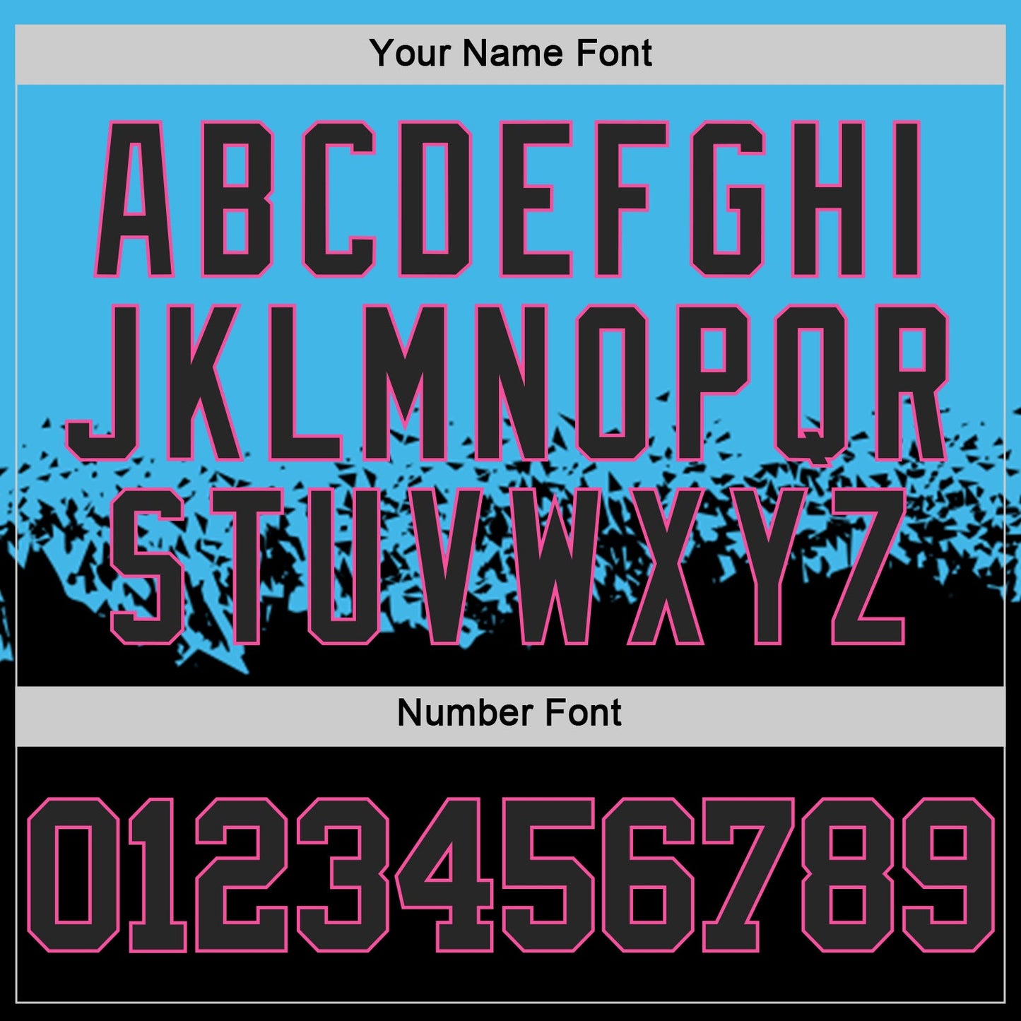 Custom Sky Blue Black-Pink Shattered Geometric Side Panel Stripe Round Neck Sublimation Basketball Set Jersey
