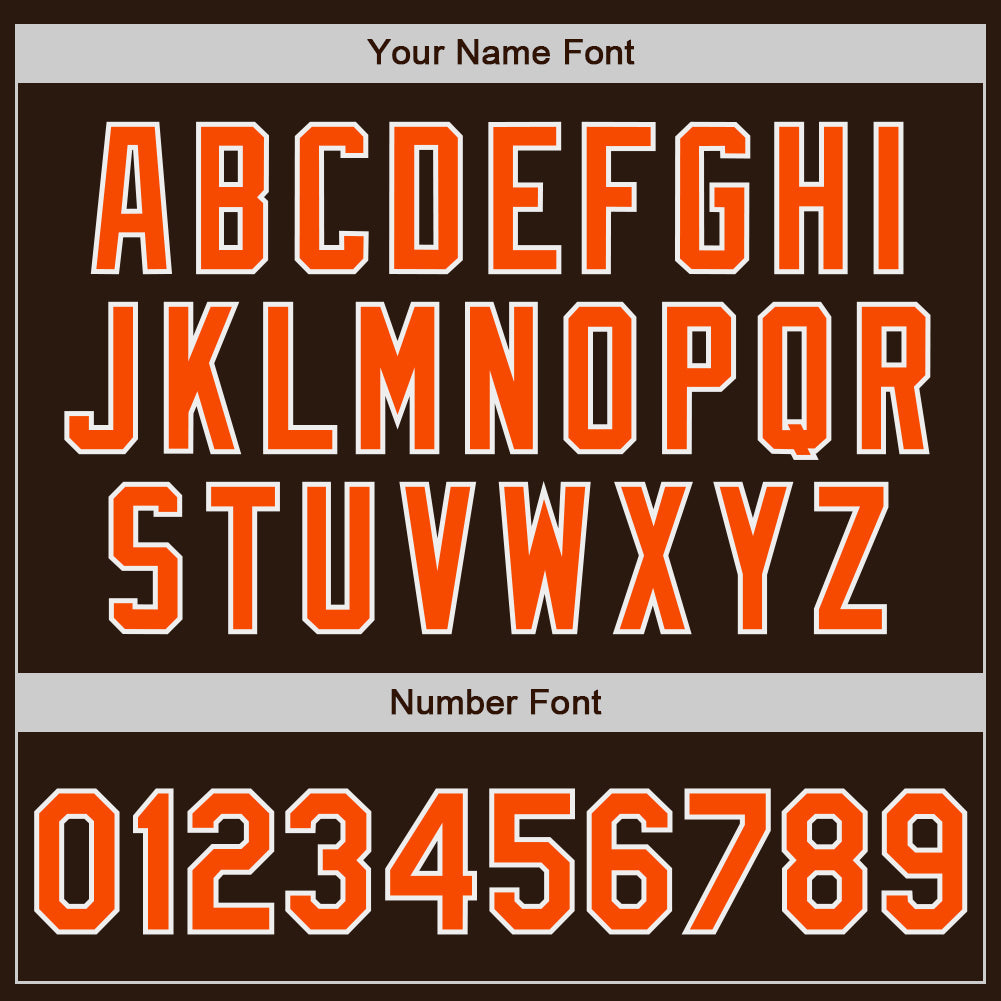 Custom Stitched Brown Orange-White Baseball Pullover Sweatshirt Hoodie