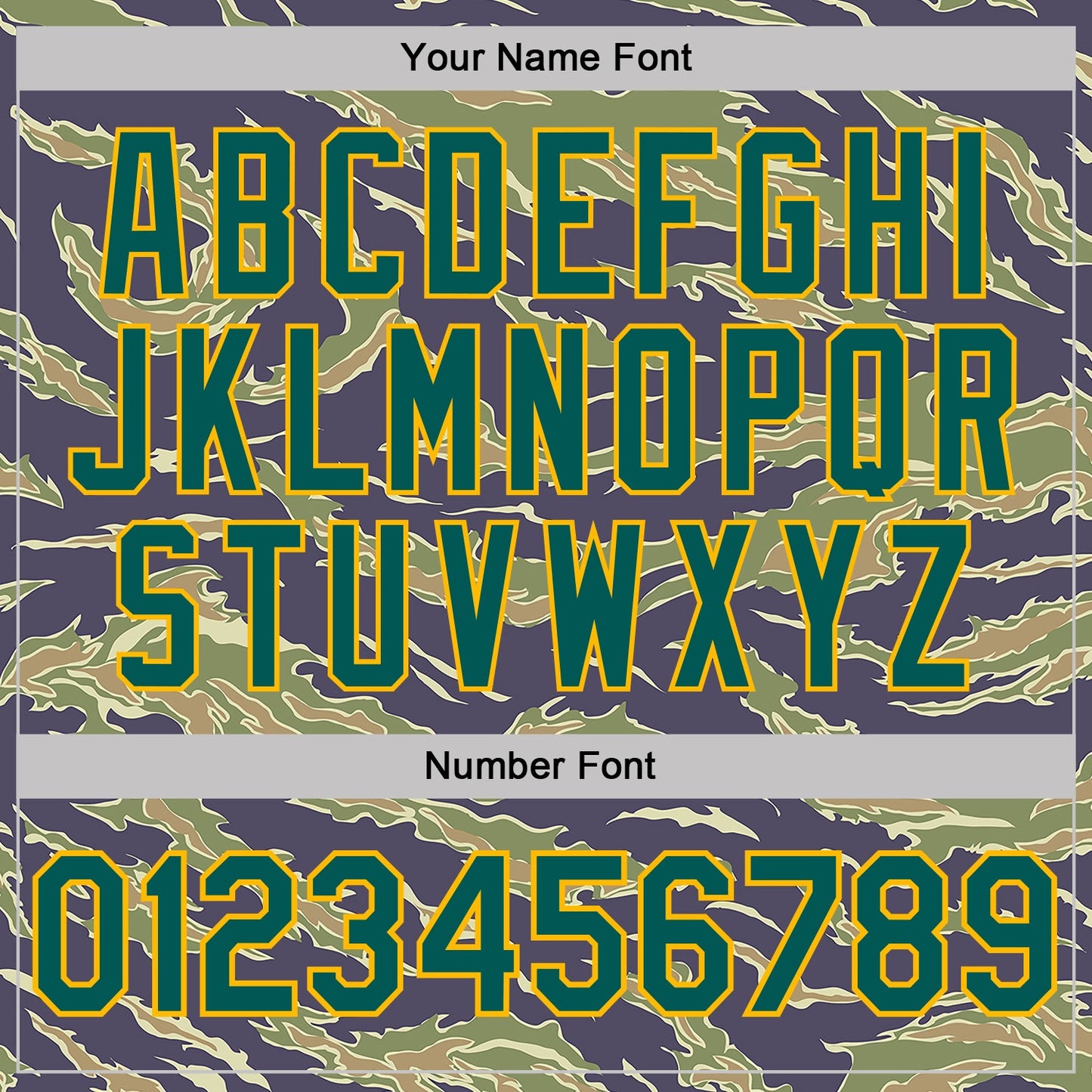 Custom Camo Midnight Green-Gold Tiger Stripe Camouflage Salute To Service Performance T-Shirt