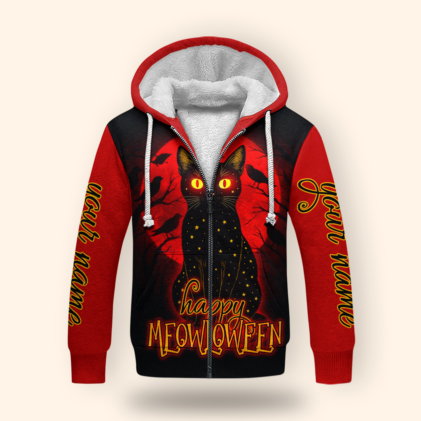 Personalized Happy Mewloween Black Cat