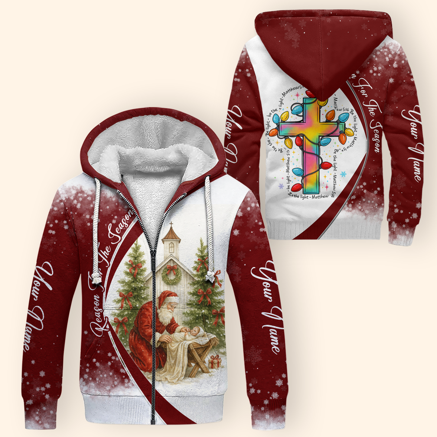 Jesus Is the Reason for the Season Hoodie – Christian Christmas Zip Up