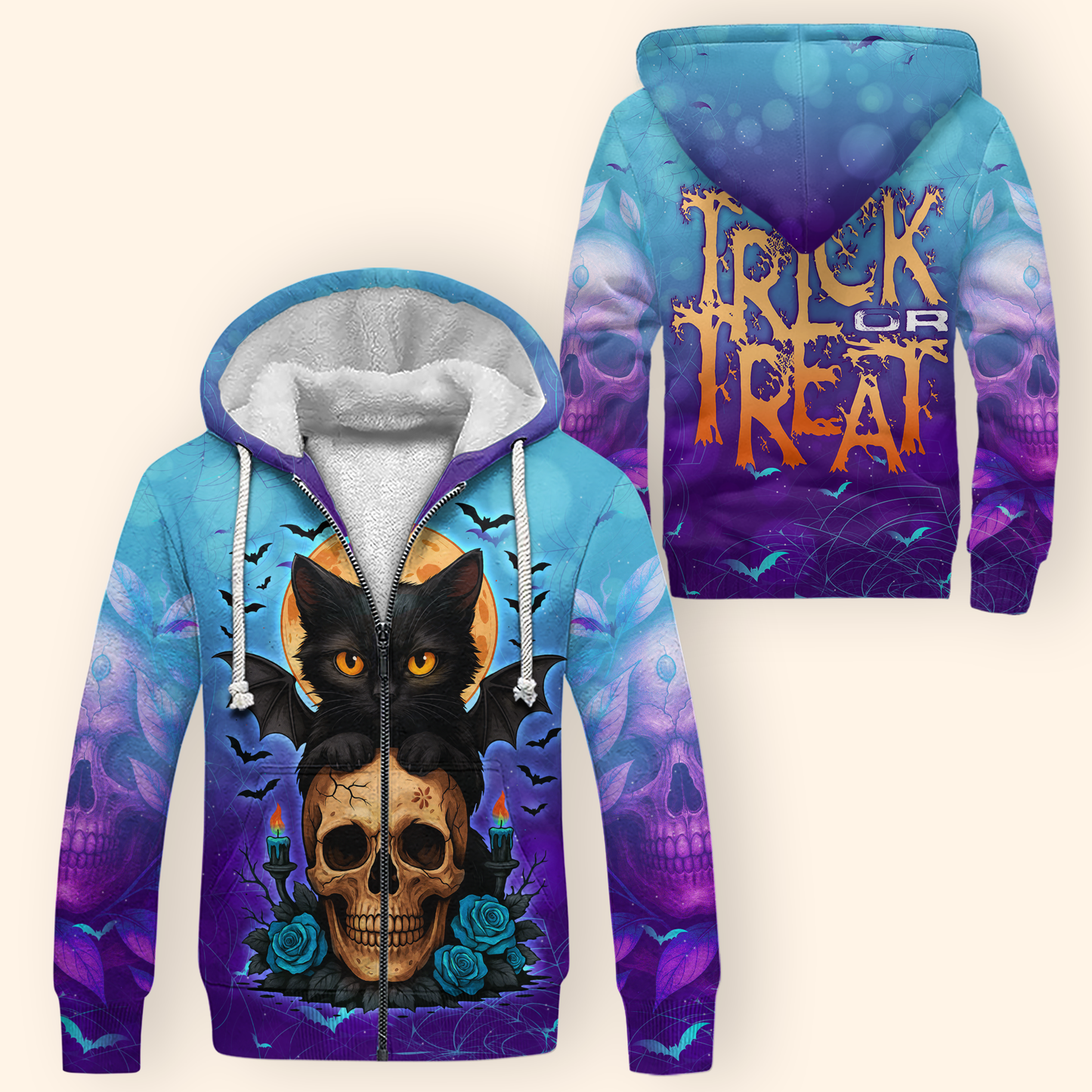 Midnight Spell Black Cat & Skull shirt, Custom Choo