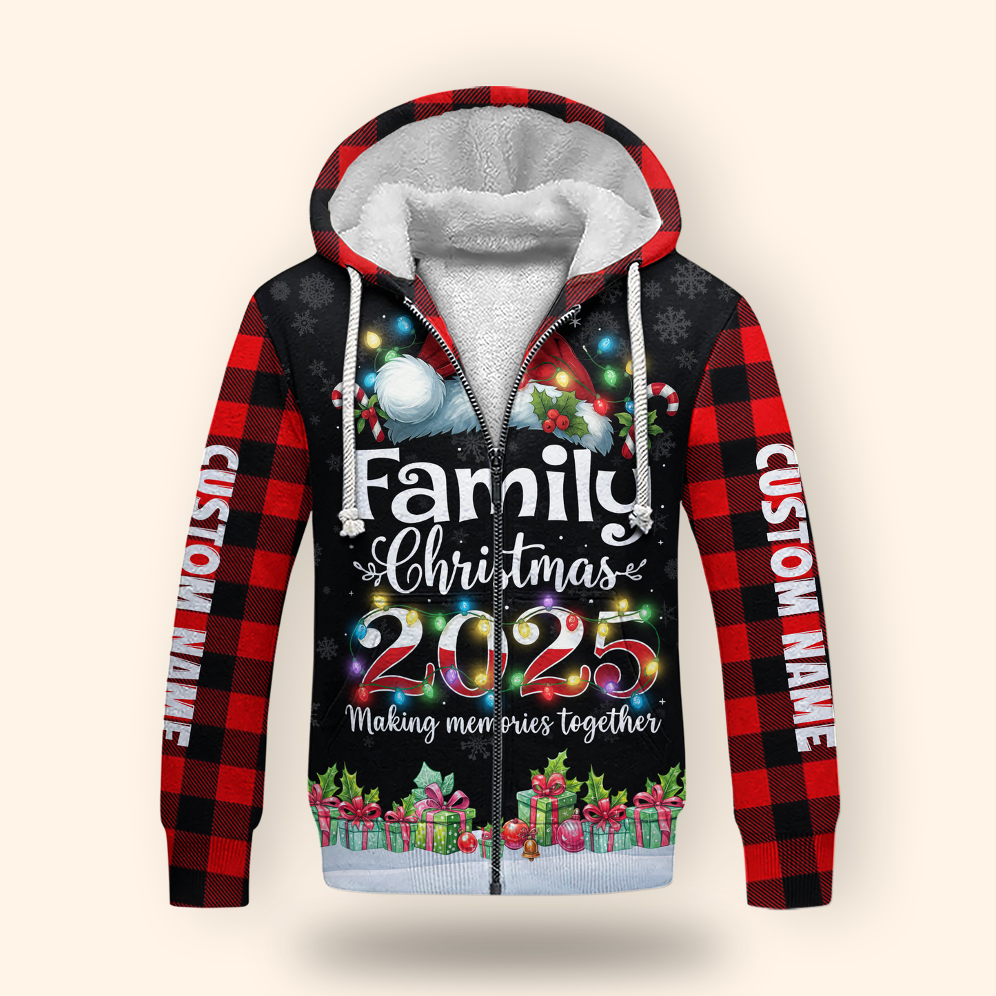 Family Christmas 2025 Hoodie – Making Memories Together, Matching Holiday Zip Up