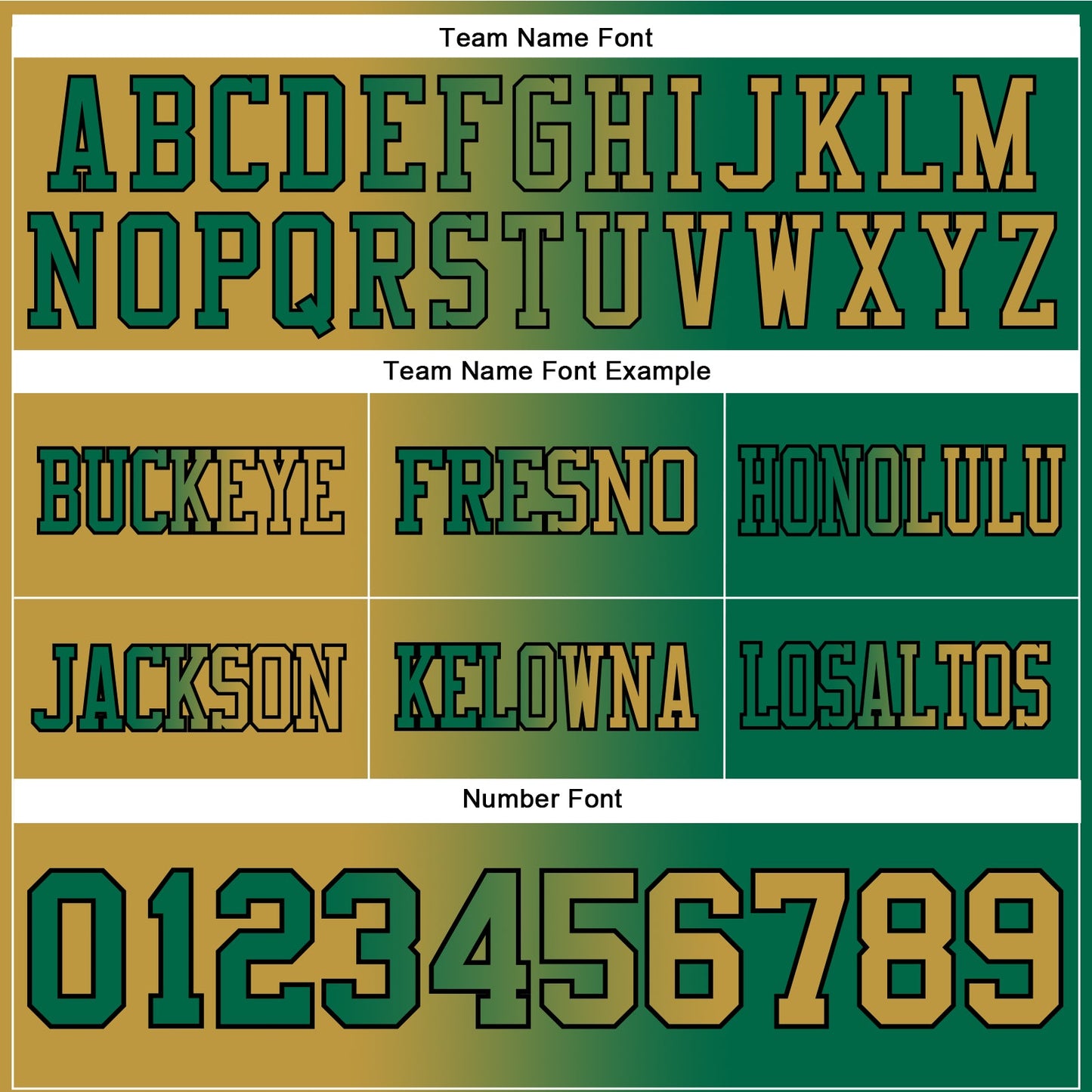 Custom Kelly Green Old Gold-Black Authentic Gradient Fashion Football Jersey