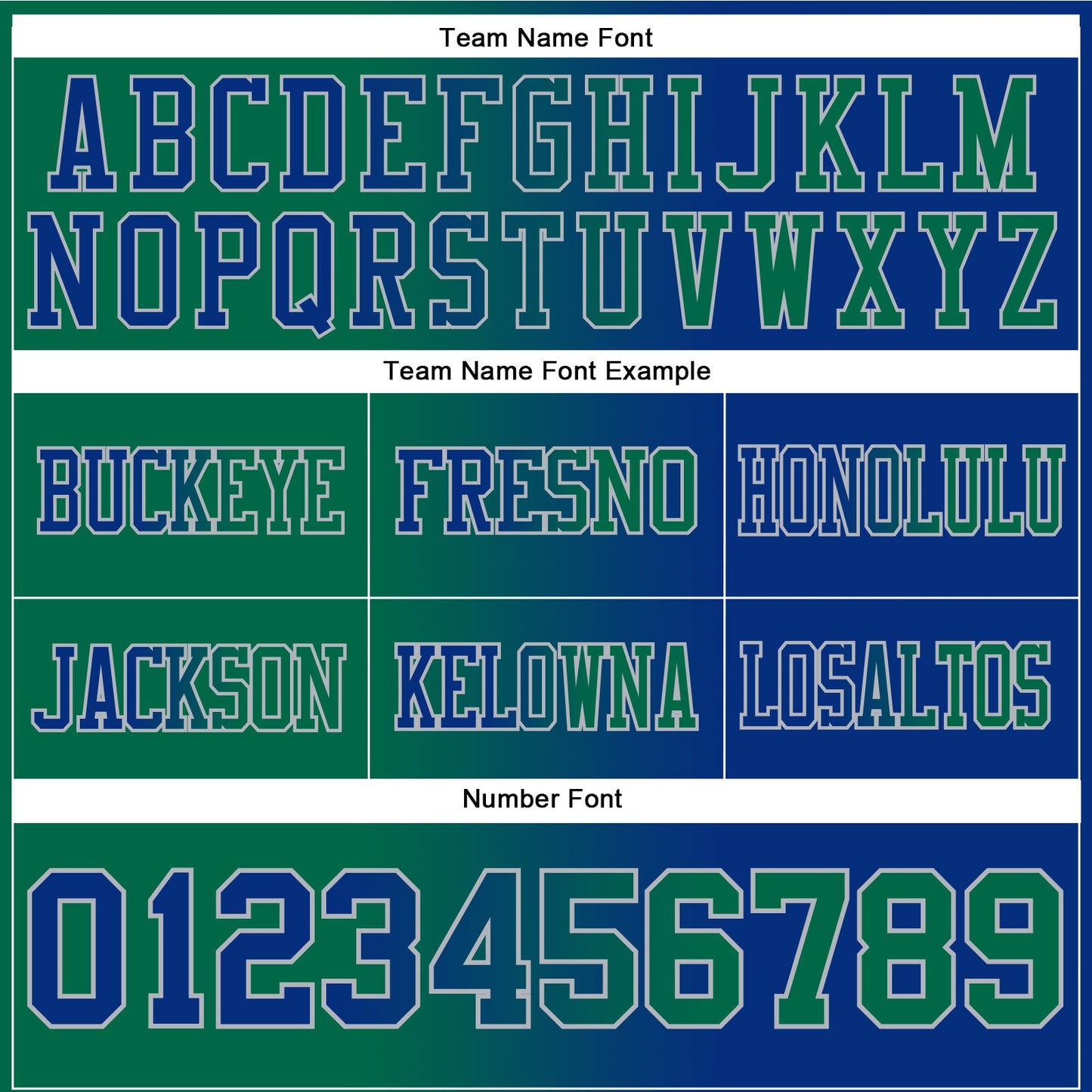 Custom Royal Kelly Green-Gray Authentic Gradient Fashion Football Jersey