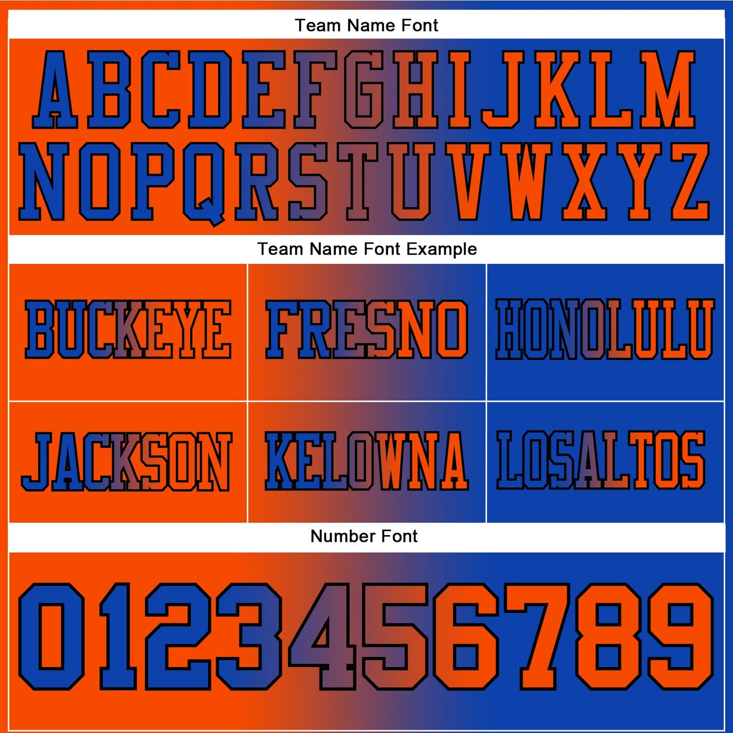 Custom Thunder Blue Orange-Black Authentic Gradient Fashion Football Jersey