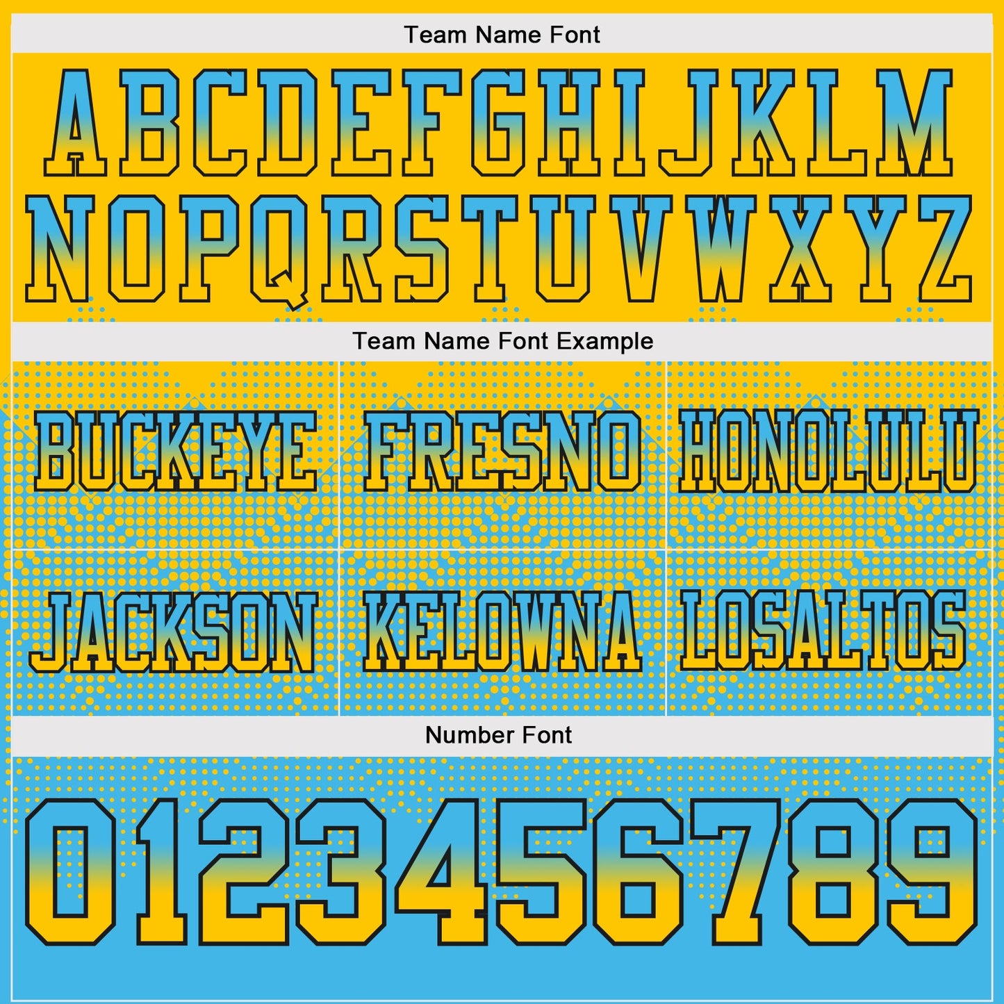 Custom Yellow Sky Blue-Black Authentic Gradient Square Shape 7V7 Flag Football Jersey