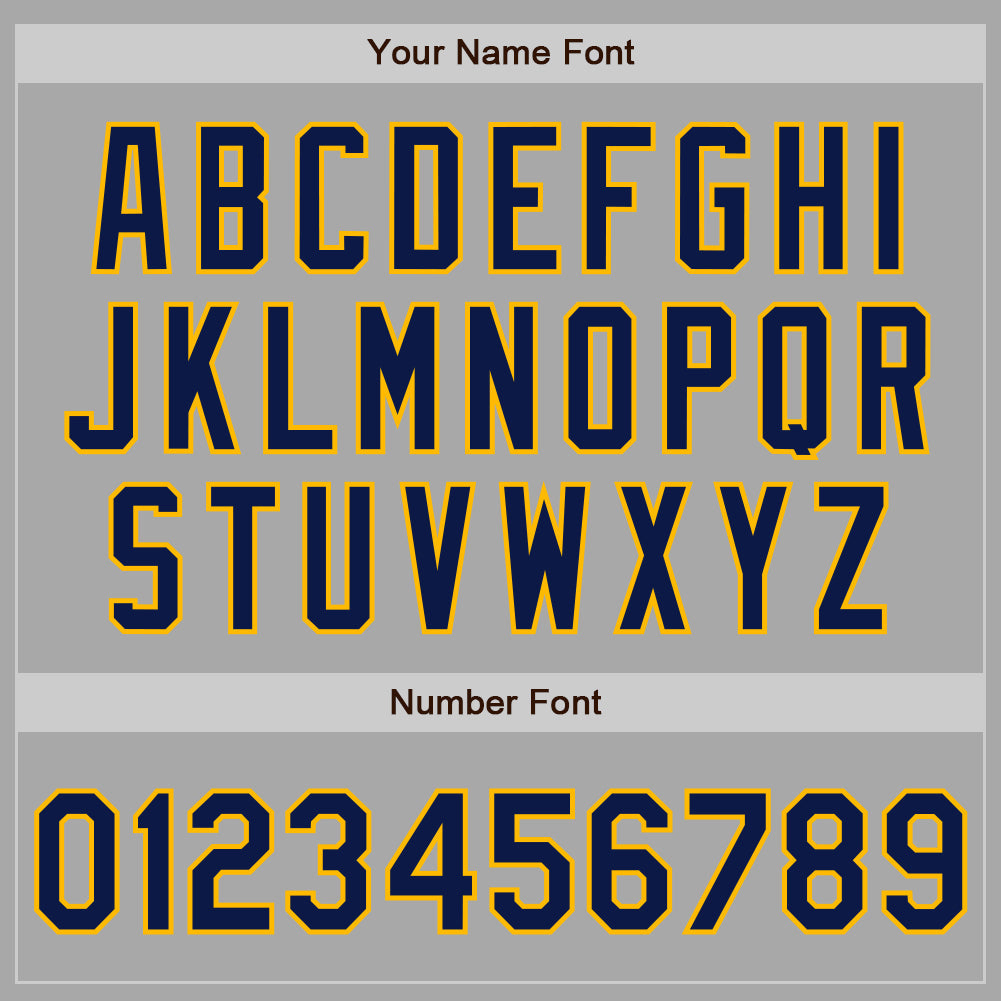 Custom Stitched Gray Navy-Gold Baseball Pullover Sweatshirt Hoodie