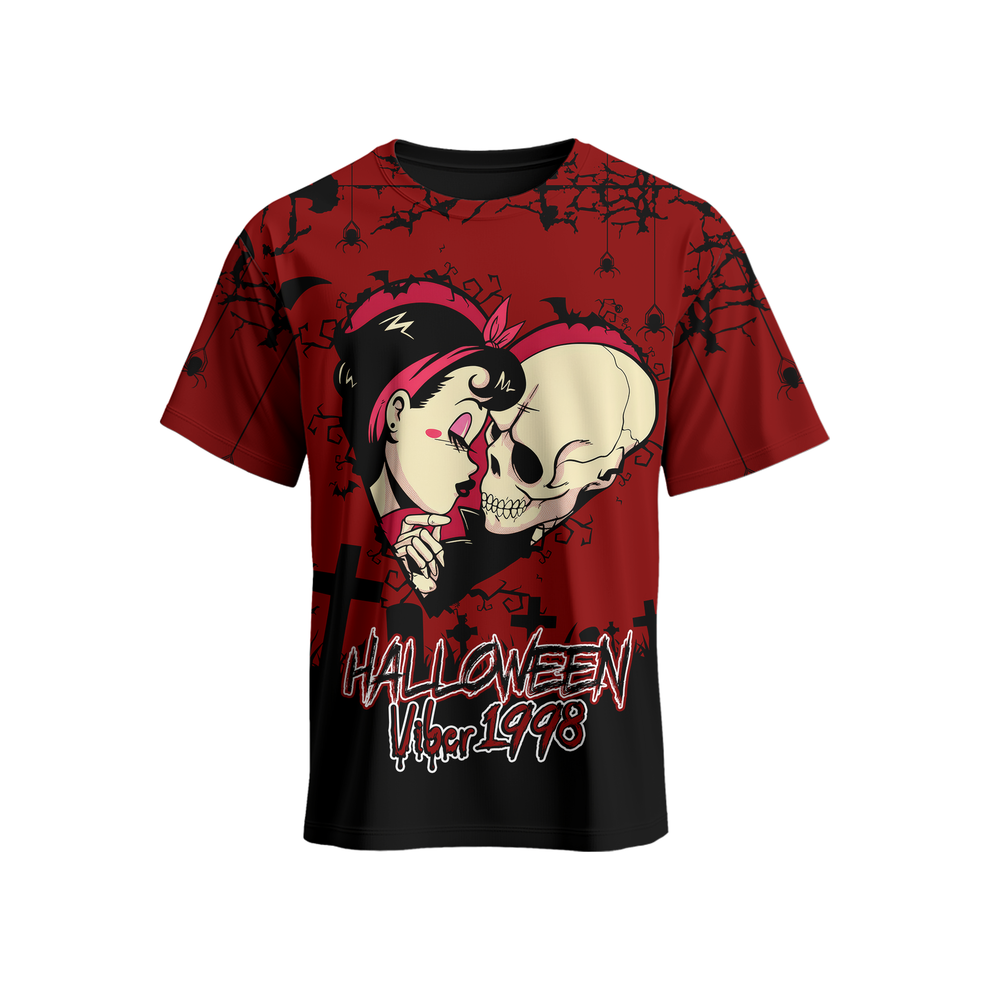 Halloween Couple Hoodie – Gothic Skull & Girl Love – Spooky Vibes Zip Up Hoodie, Custom Choo