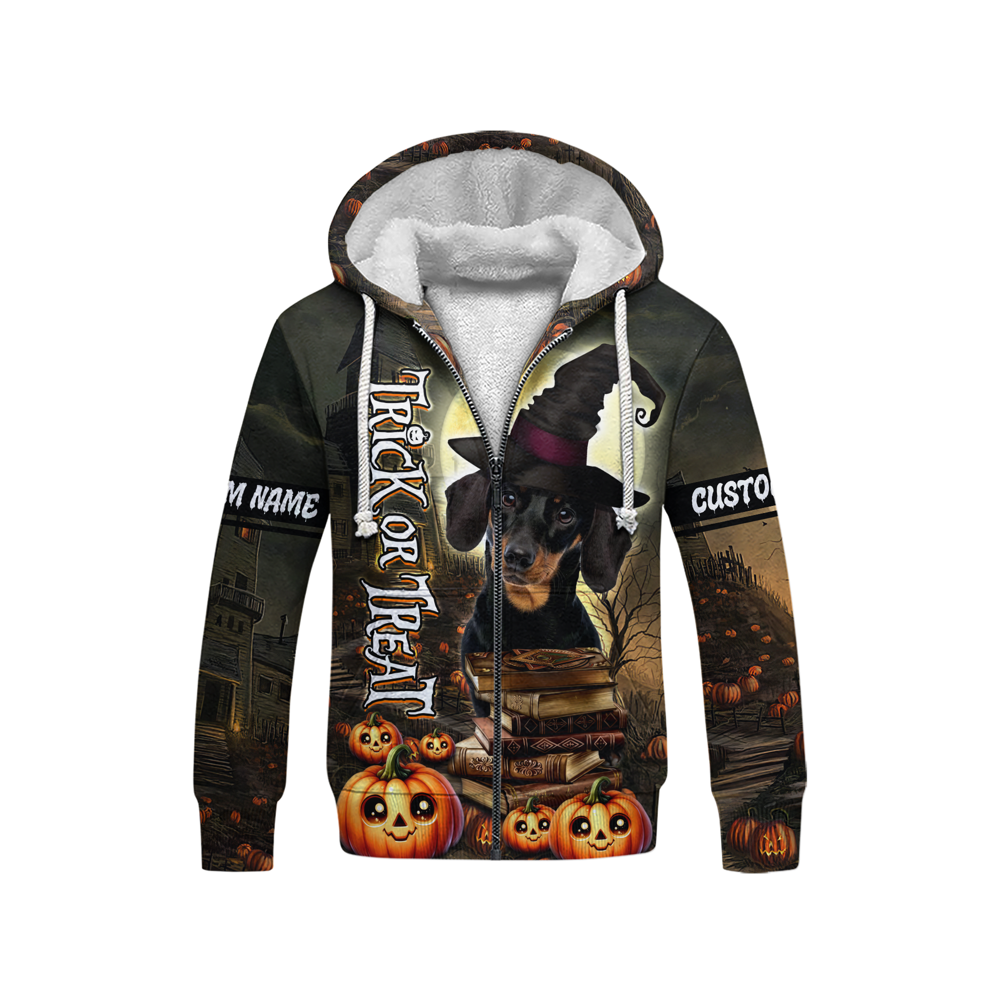 Personalized Halloween Dachshund Witch, Custom Choo