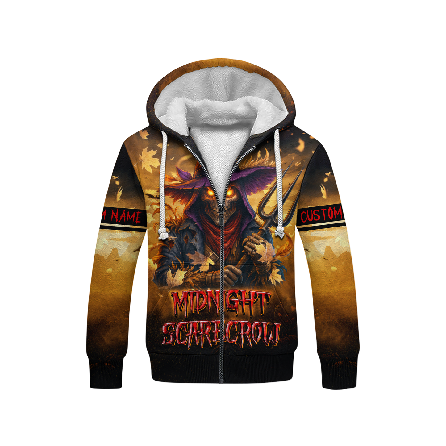 Personalized Midnight Scarecrow Hoodie – Creepy Pumpkin Halloween Outfit, Custom Choo