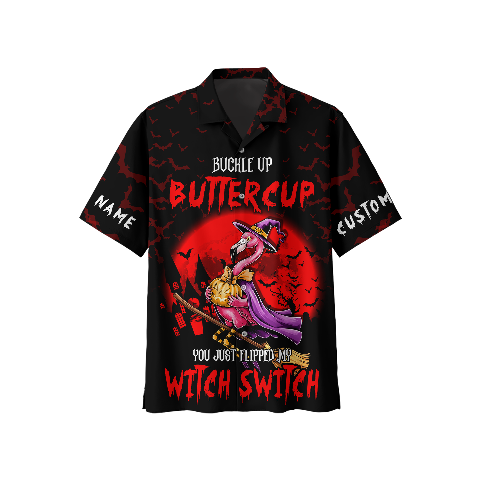 Personalized Spooky Flamingo Apparel, Custom Choo