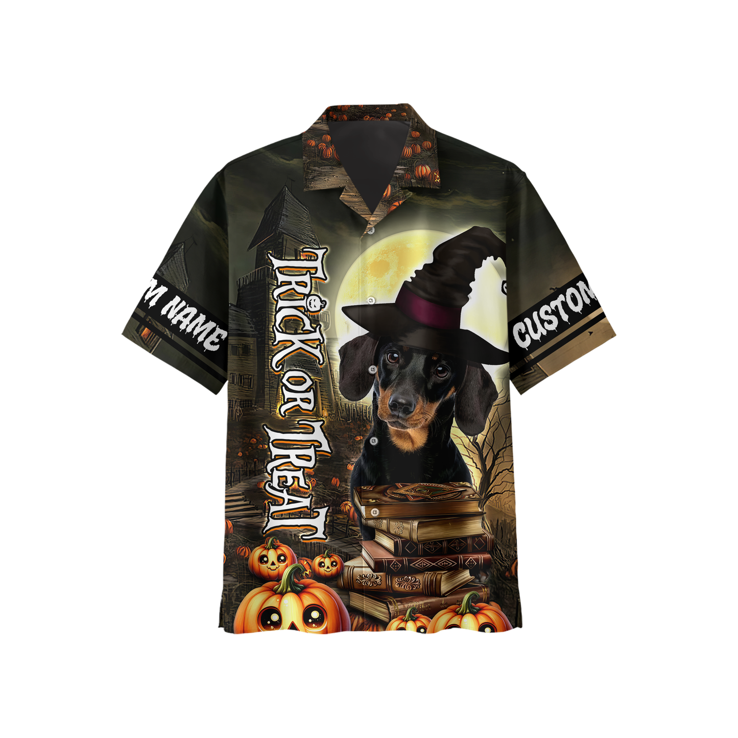 Personalized Halloween Dachshund Witch, Custom Choo