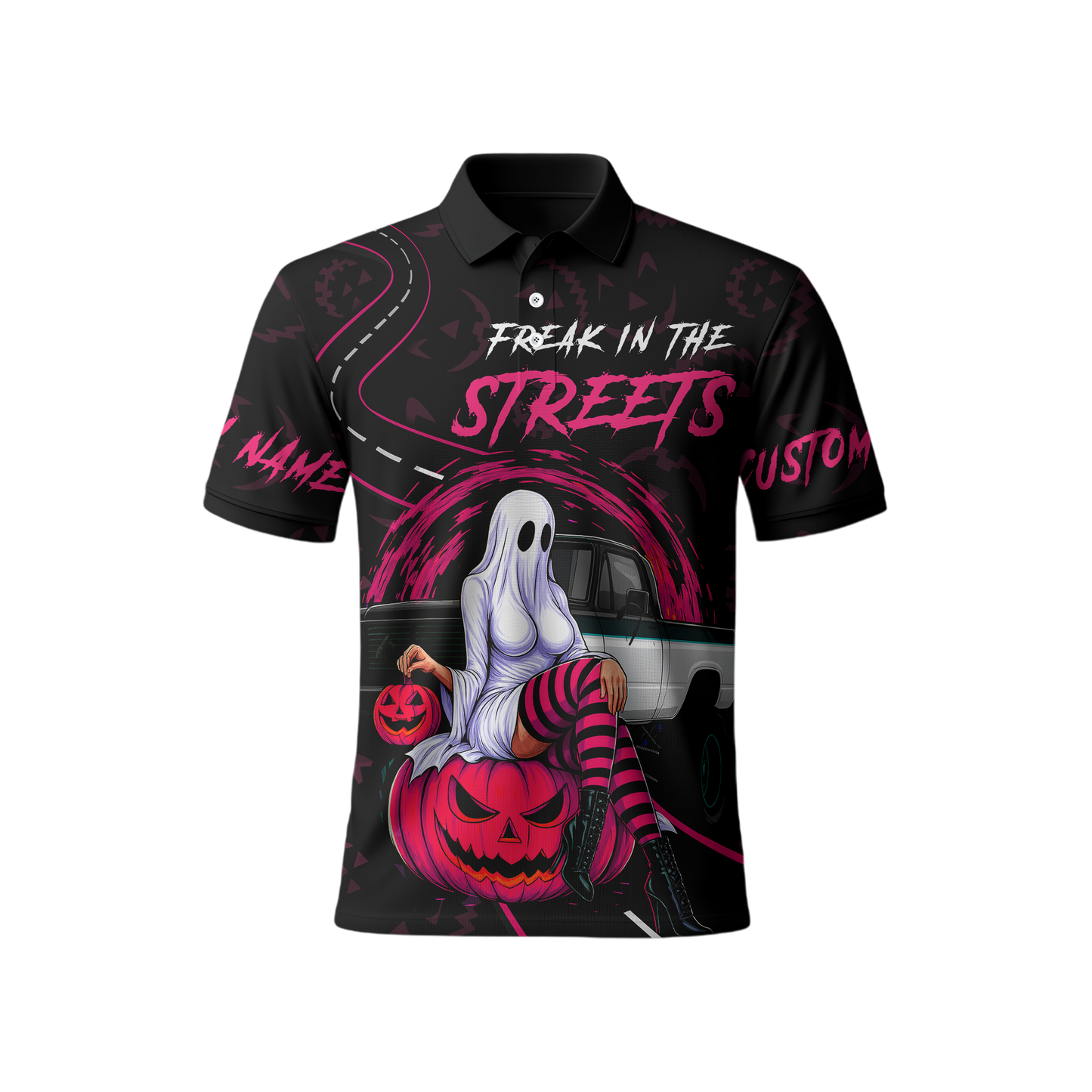 "Freak in the Streets" Ghost Pin-up shirt, Custom Choo