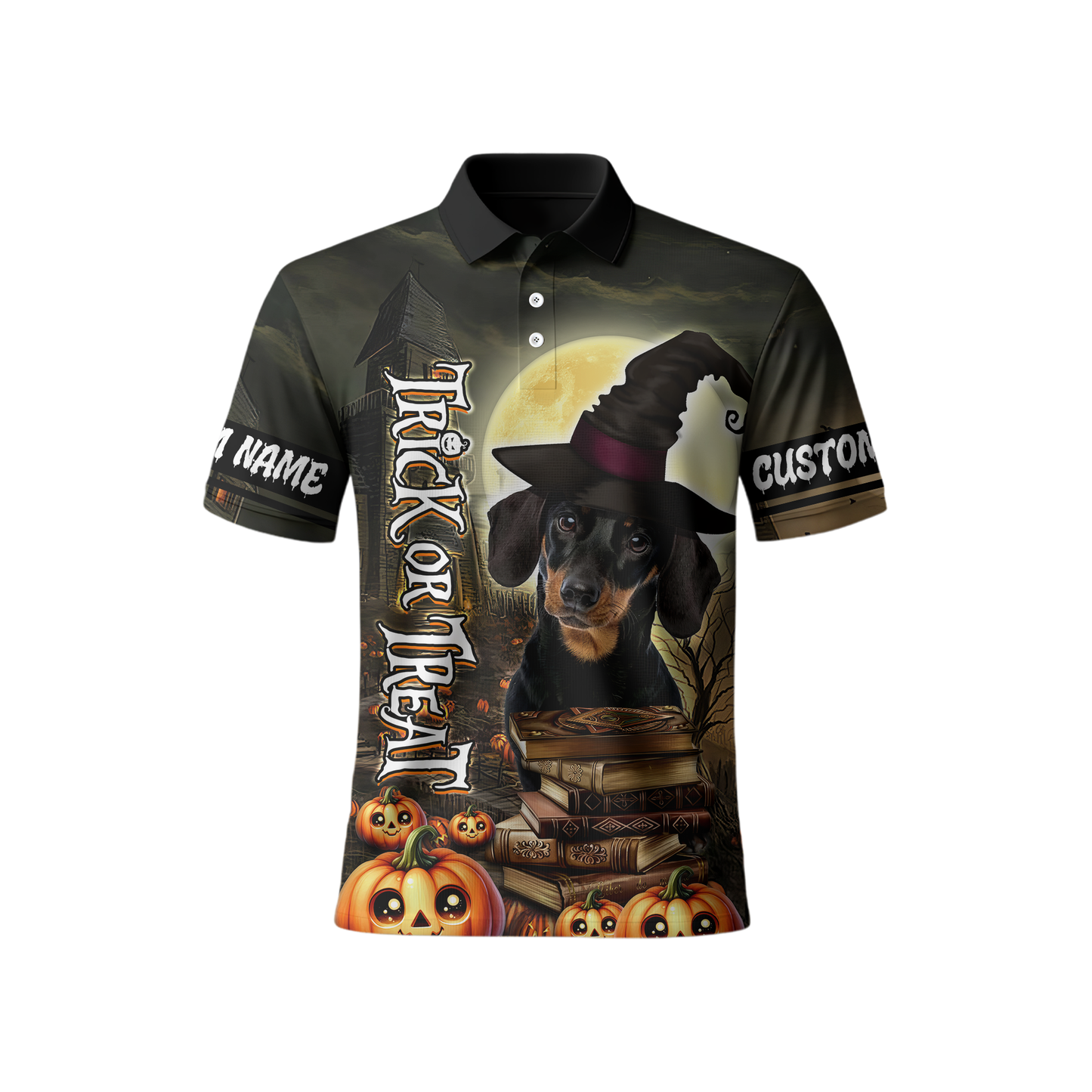 Personalized Halloween Dachshund Witch, Custom Choo