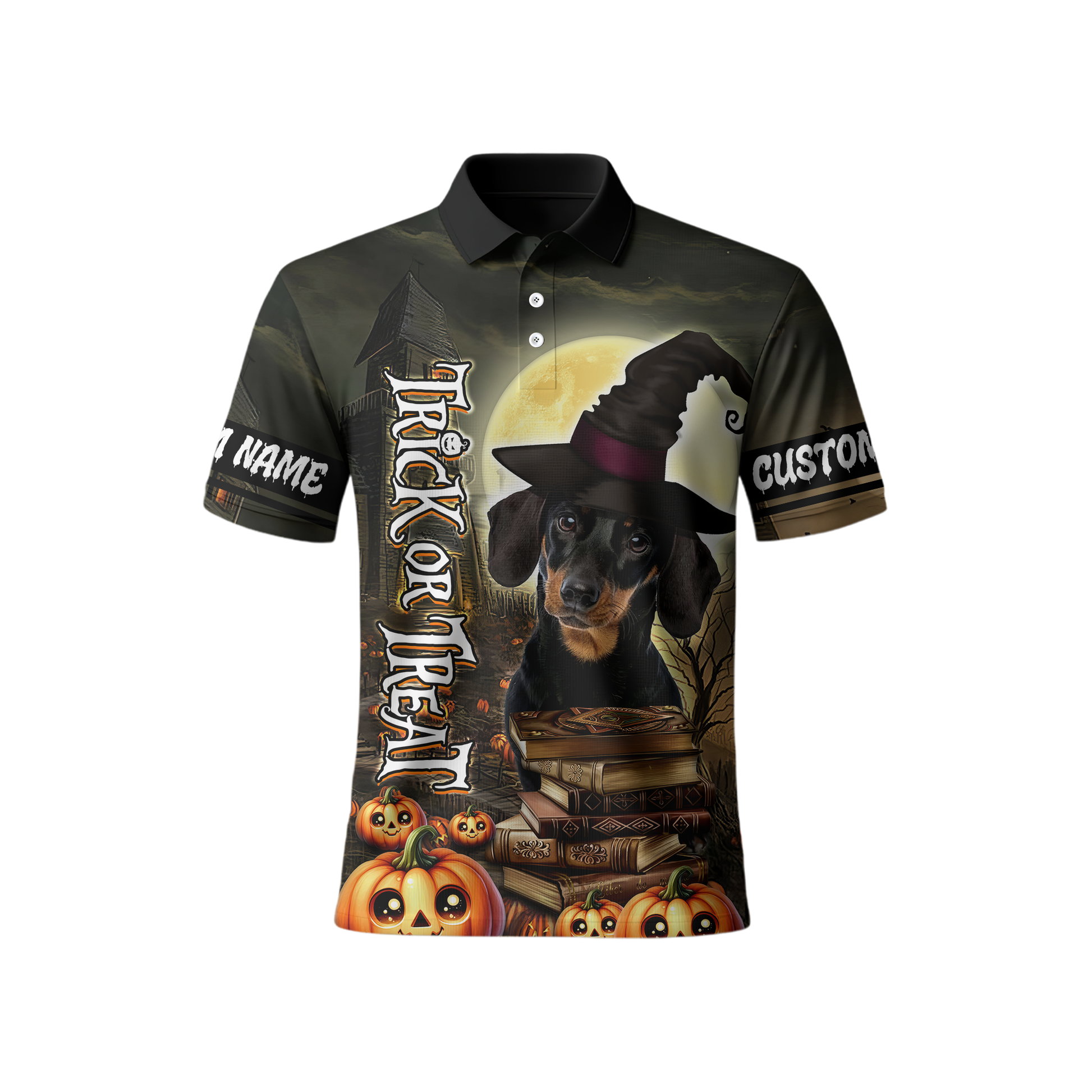 Personalized Halloween Dachshund Witch, Custom Choo