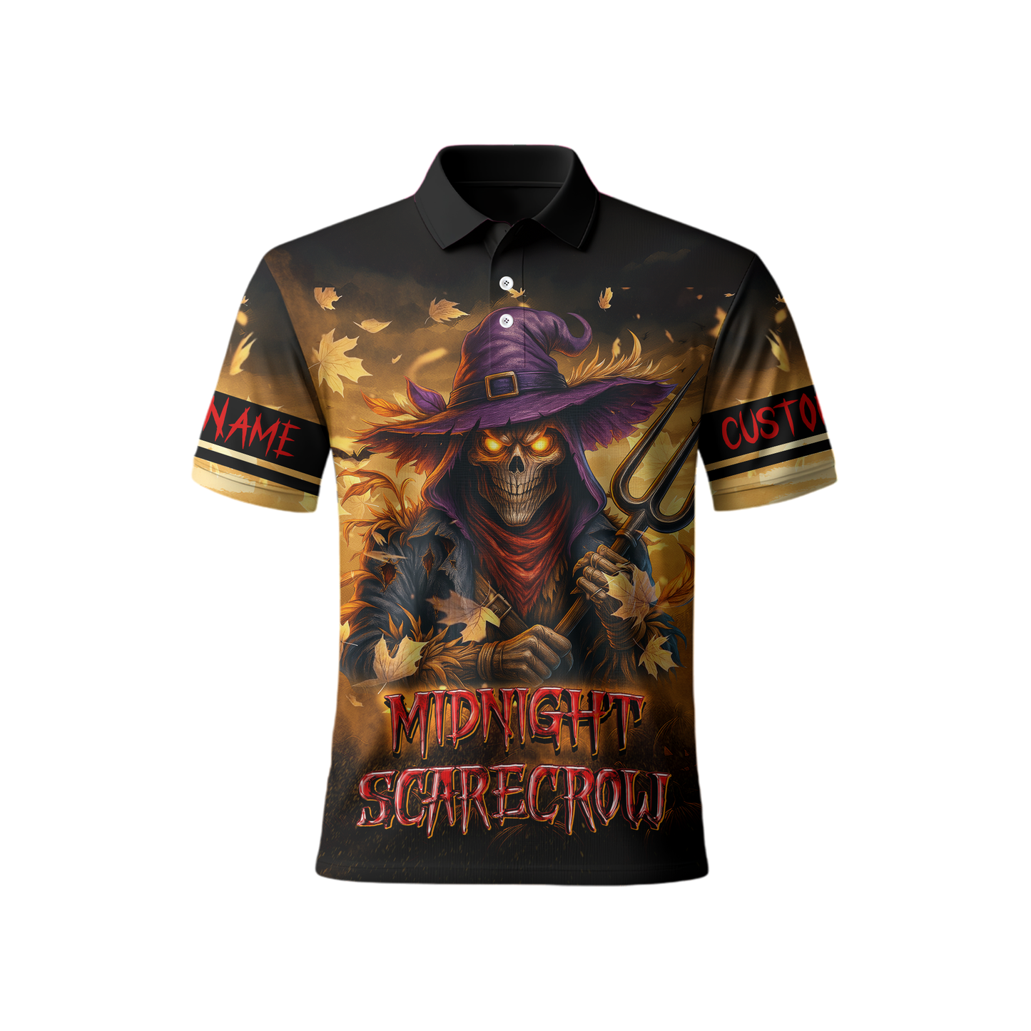 Personalized Midnight Scarecrow Hoodie – Creepy Pumpkin Halloween Outfit, Custom Choo