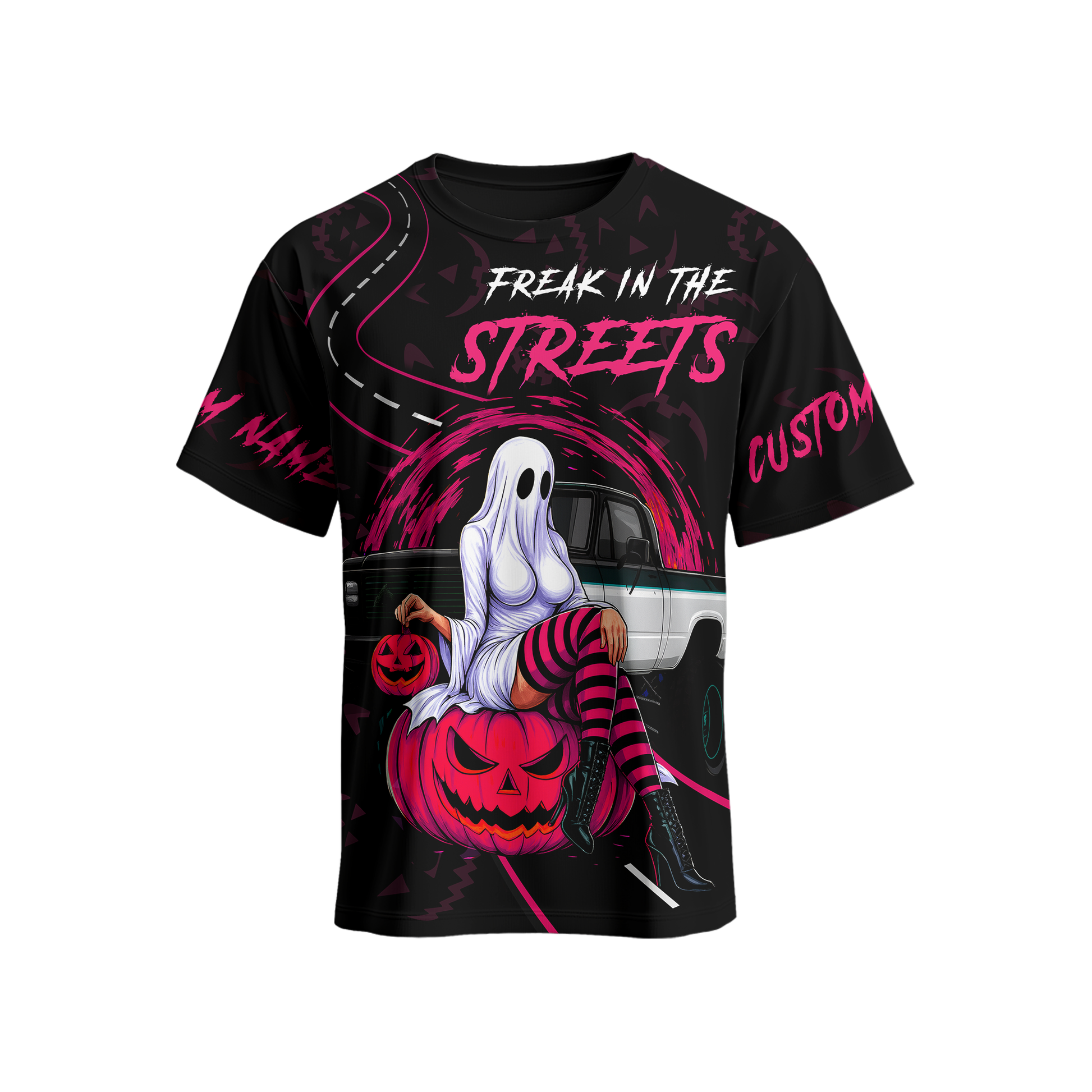 "Freak in the Streets" Ghost Pin-up shirt, Custom Choo