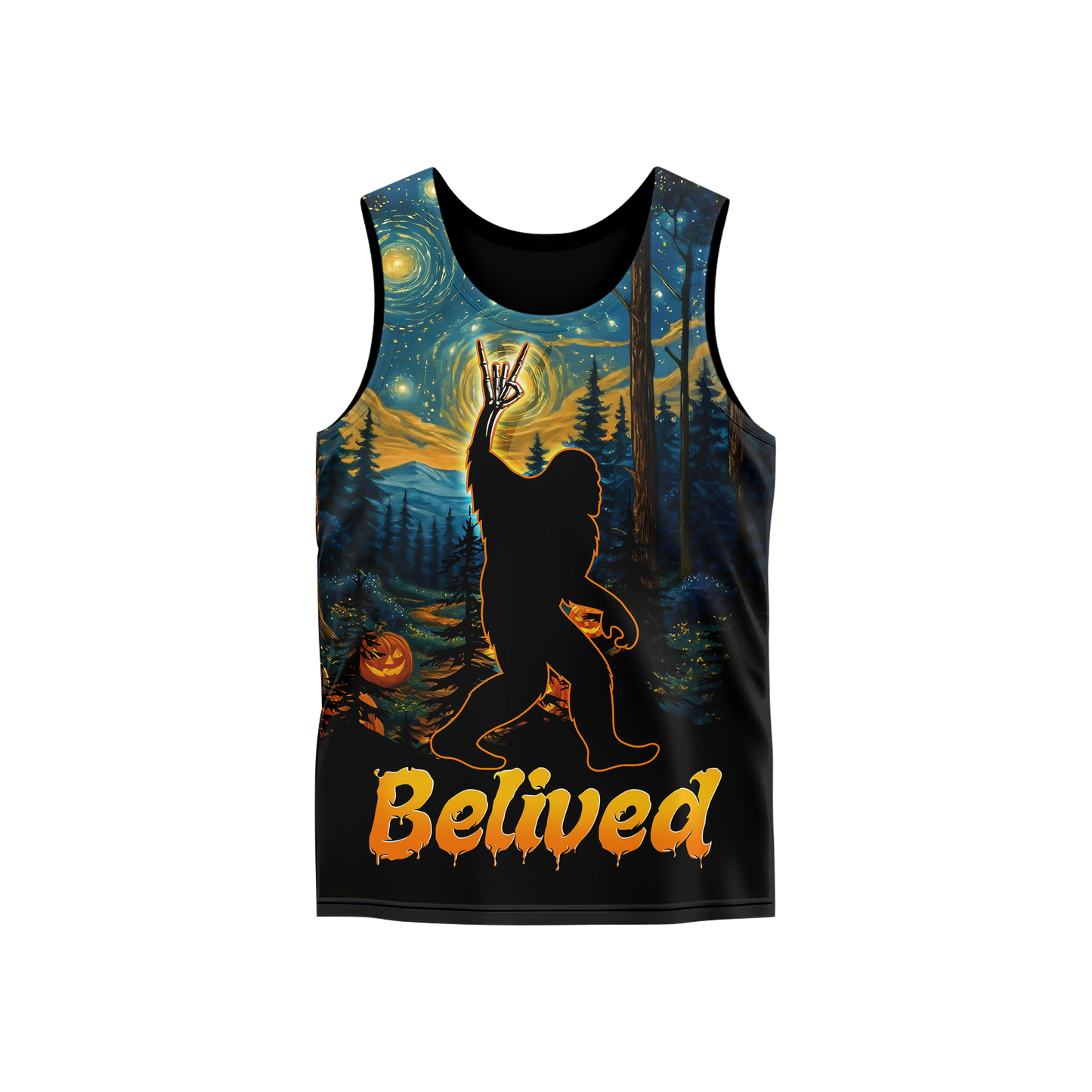 Personalized Bigfoot "Starry Night" Halloween shirt