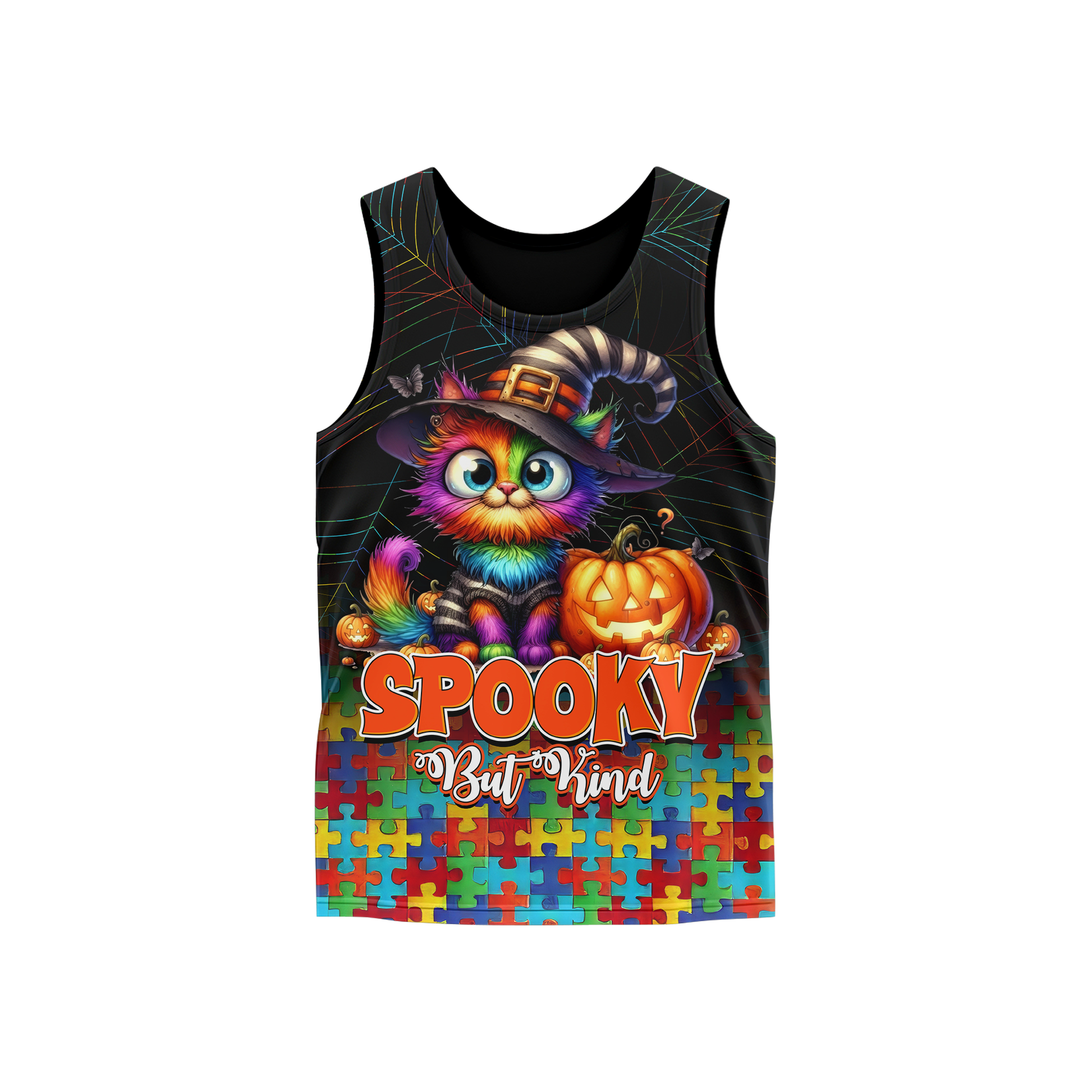 Spooky But Kind Hoodie – Autism Awareness Halloween Cat Zip Up, Custom Name, Custom Choo