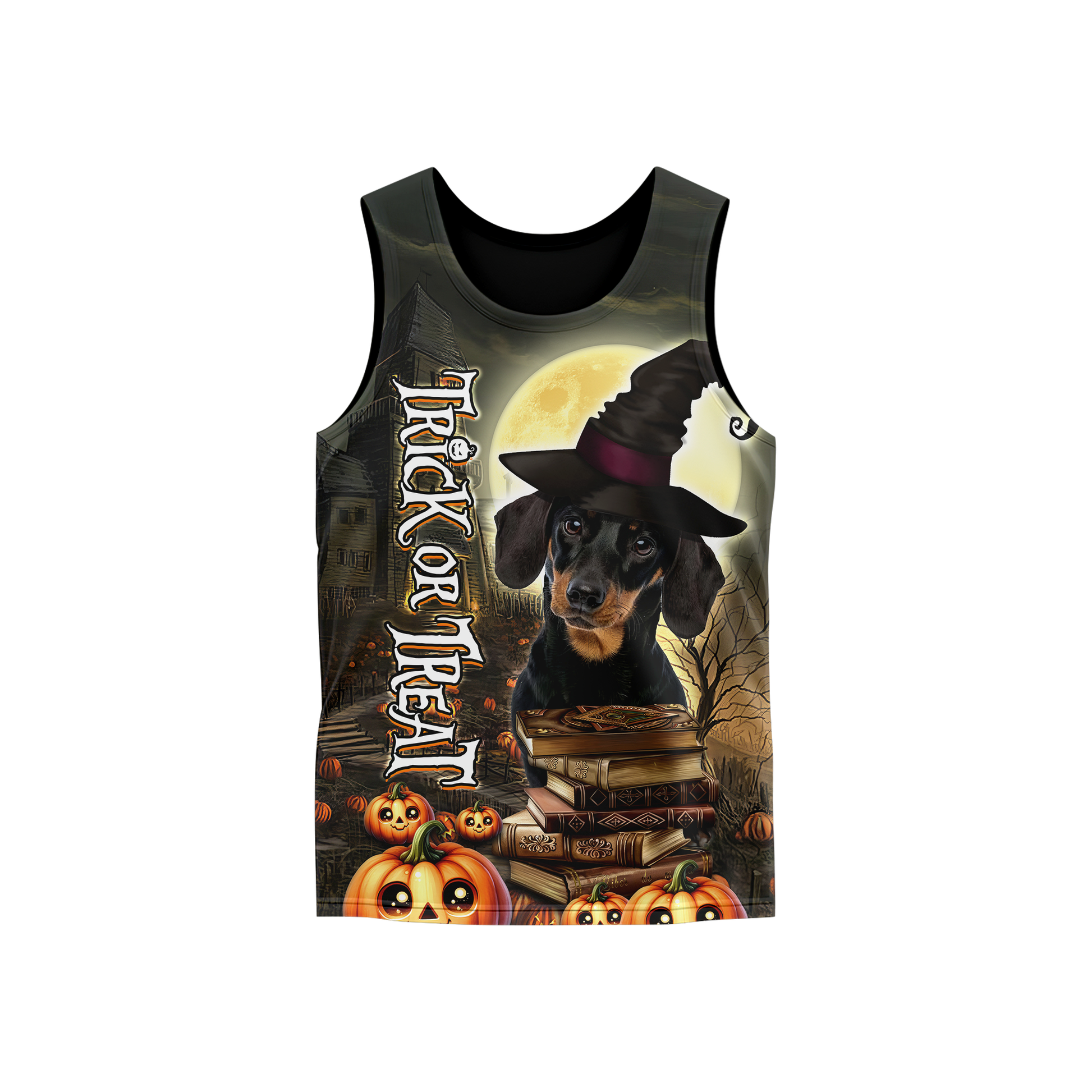 Personalized Halloween Dachshund Witch, Custom Choo