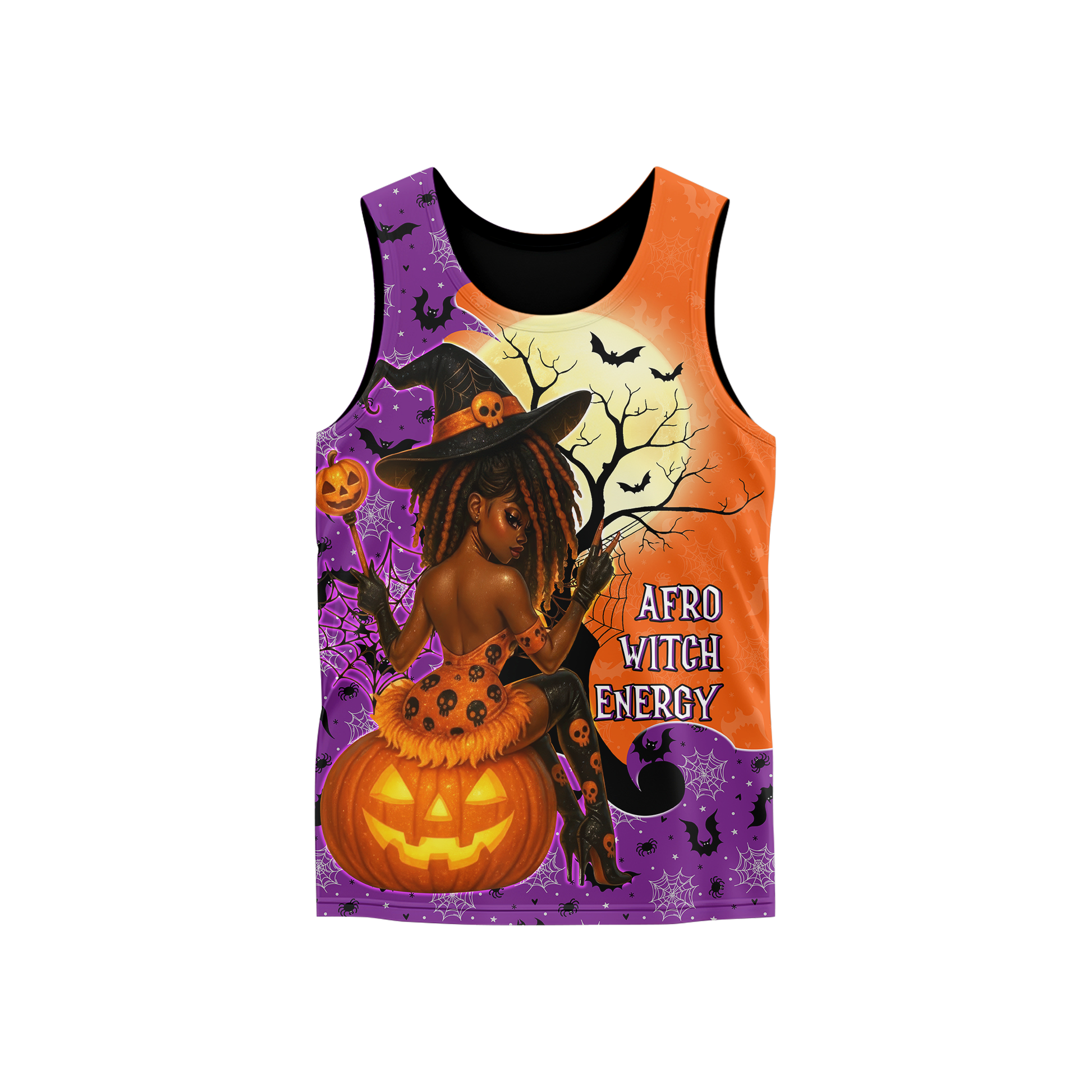 Custom Name Halloween Hoodie – Afro Witch Energy Pumpkin Witch Outfit, Custom Choo